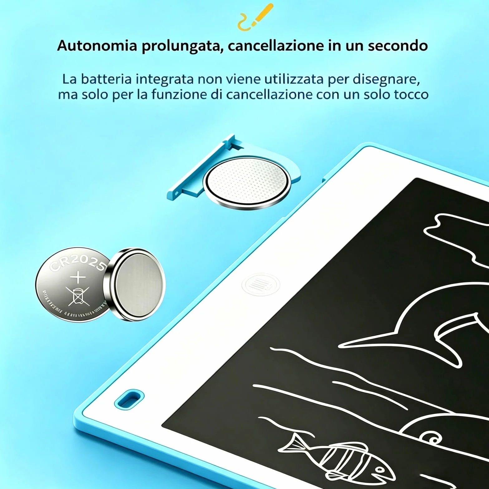 Tableta gráfica LCD 10 pulgadas azul con bolígrafo integrado – Pizarra electrónica para dibujo – Impermeable y a prueba de golpes para niños