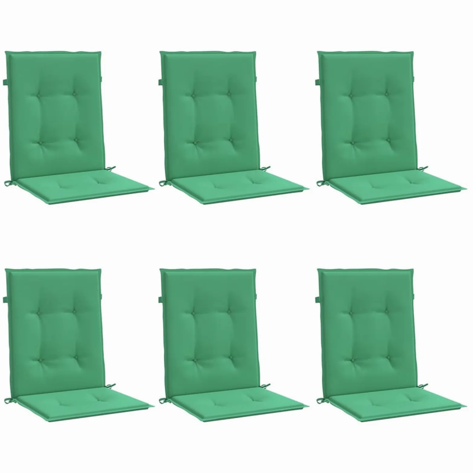 Cojín Silla jardín Respaldo bajo 6 uds Tela Oxford Verde, Cojines para Butacas De Jardin, Cojines Sillas Cocina, Cojines para Sillas De Terraza, Cojin Silla Exterior