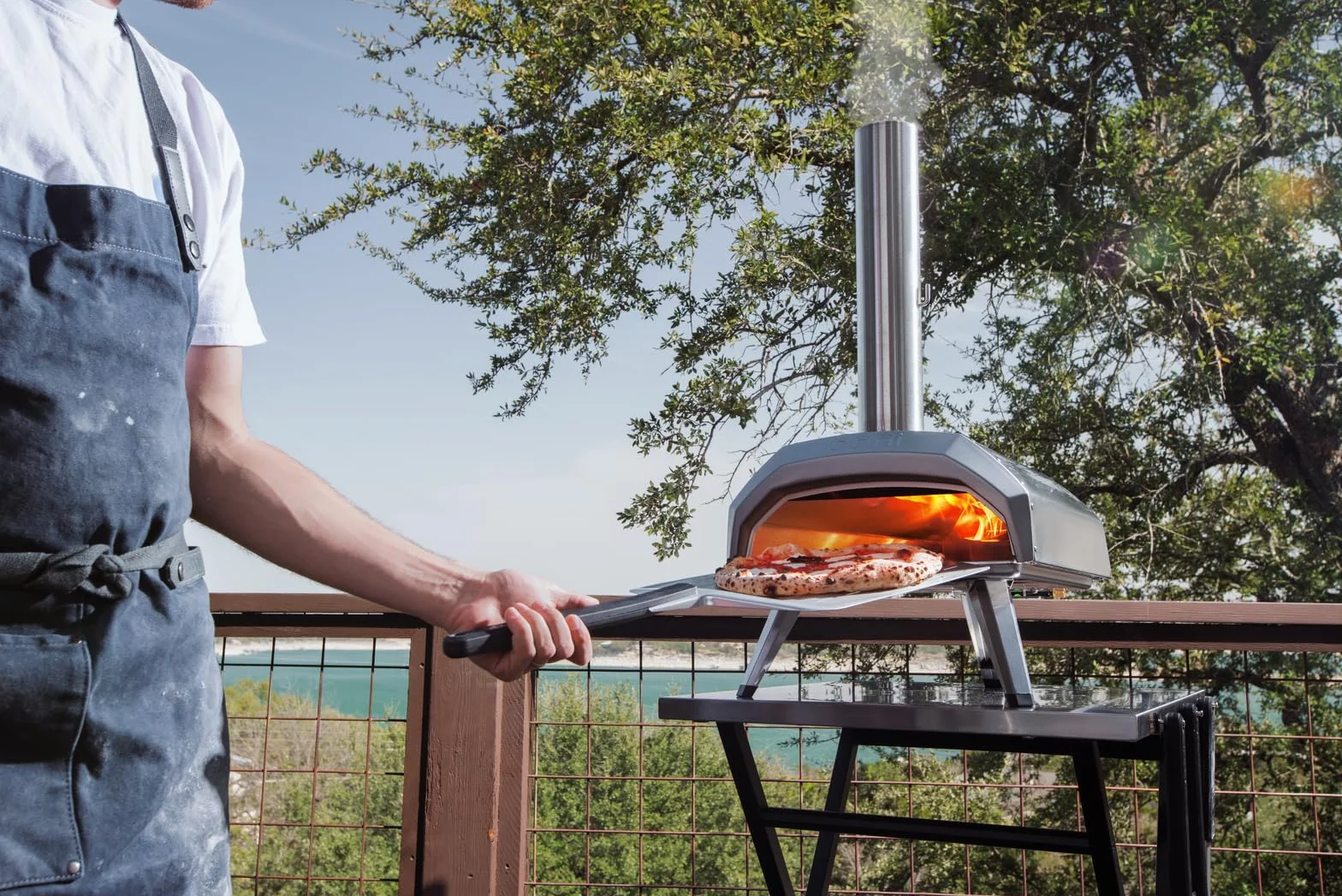 Ooni Mesa Plegable – Mesa de Horno de Pizza al Aire Libre portátil – Mesa de Exterior Plegable de Acero Inoxidable
