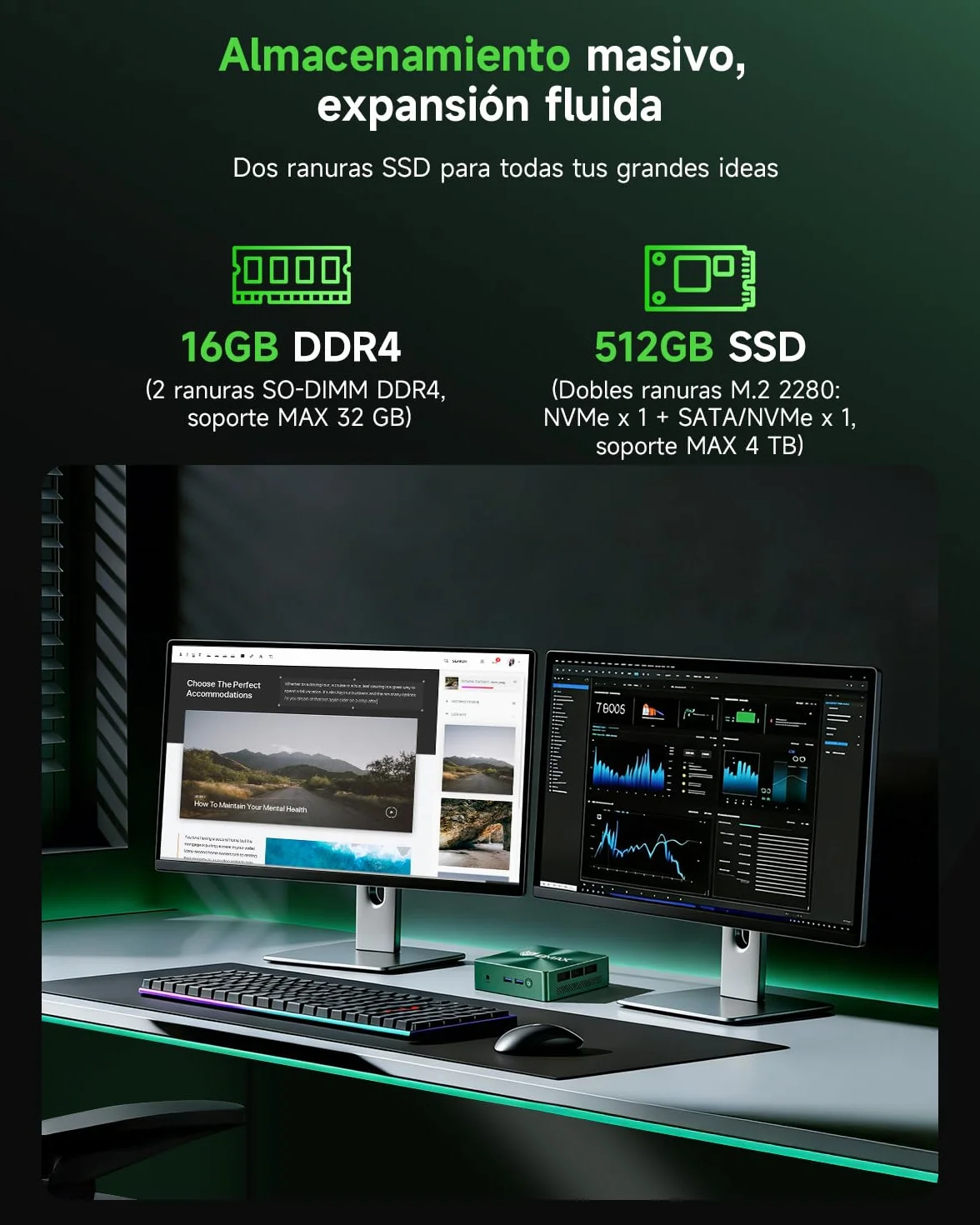 BMAX B6Turbo Mini PC Win 11 Pro Intel Core i5-8257U 16GB RAM DDR4 512GB SSD Doble 4K HDMI DP WiFi 6 BT 5.0 USB 3.2