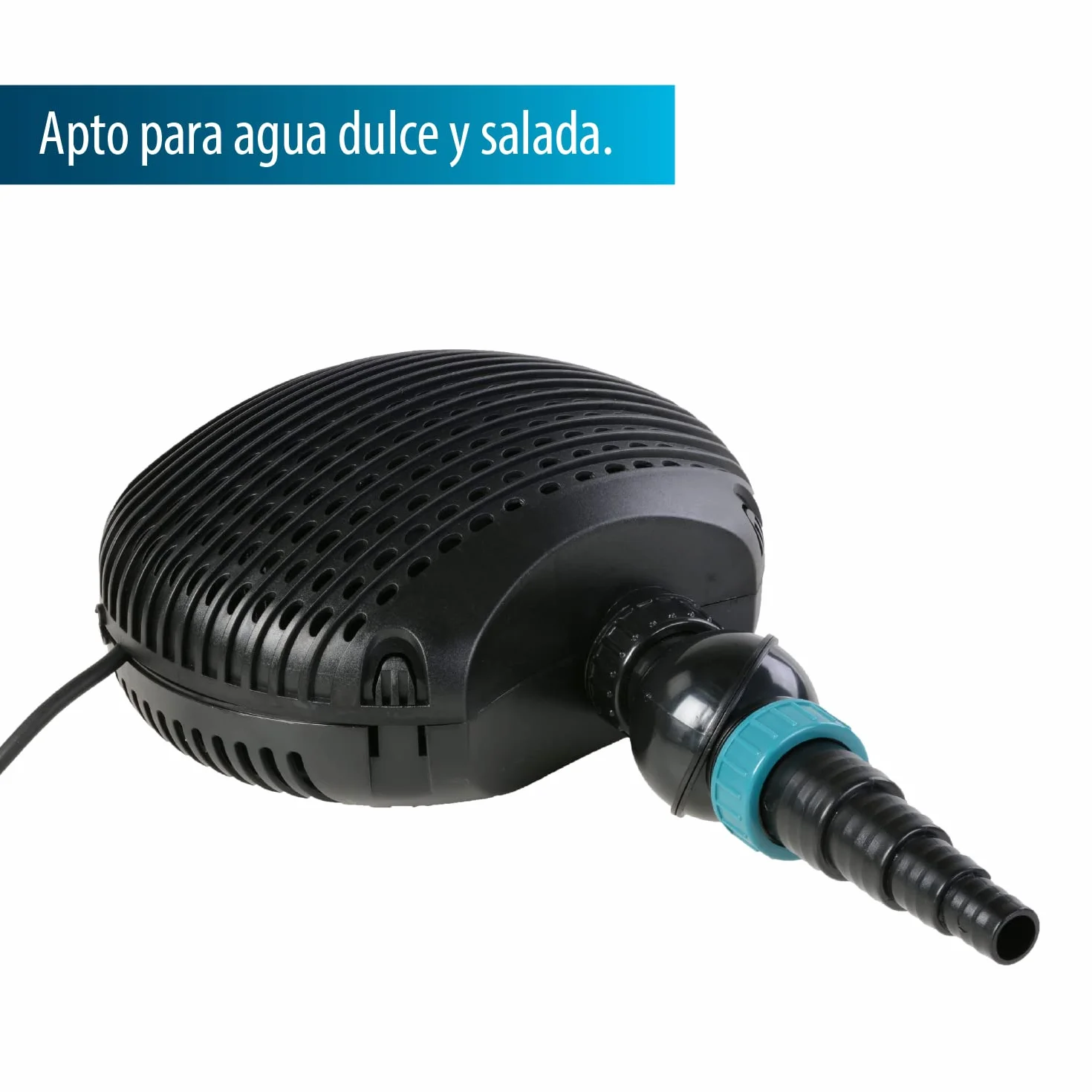 Bomba de filtro/estanque AquaForte EC-6500 6,5 m³/h, altura de impulsión 3,5m, 38Watt, Negro | adecuado para agua dulce y salada | adecuado para arroyos, cascadas, fuentes, filtros, etc.