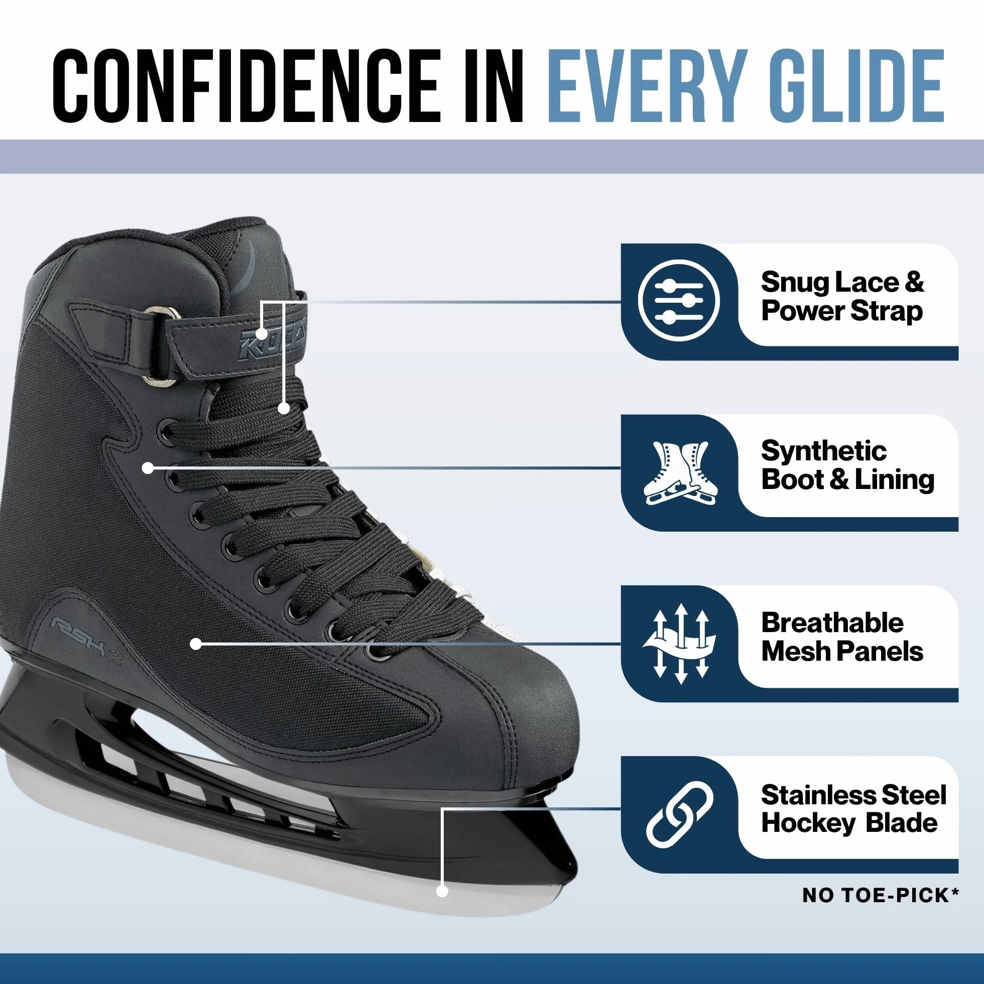 Roces RSK 2 Patines de Patinaje sobre Hielo Hombre Negro