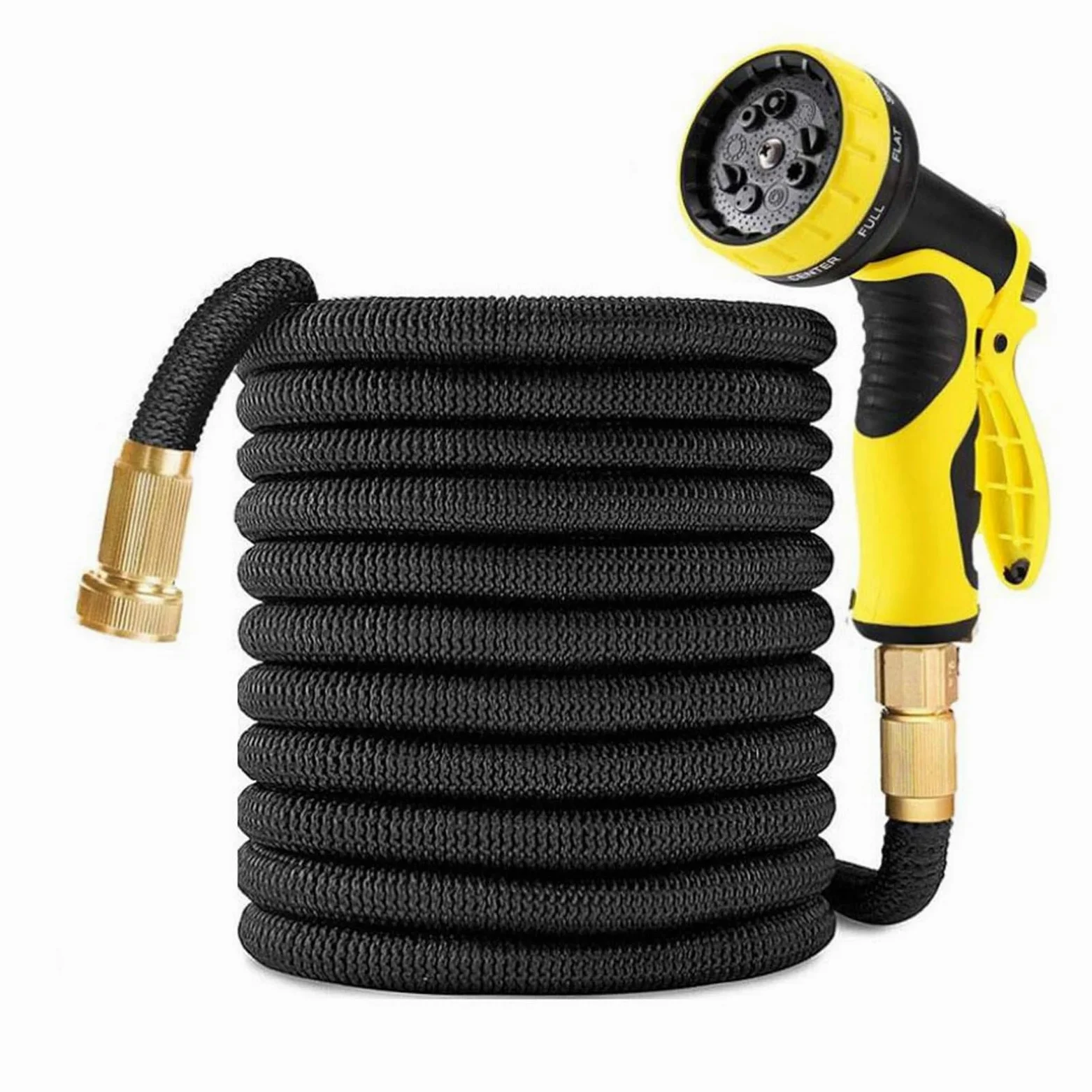 Pistola pulverizadora con manguera Boquilla, Manguera de riego jardín extensible, alta presión, sin dobleces, 3/4 pulg., varios tamaños(Hose Kit,1-50FT-15M)