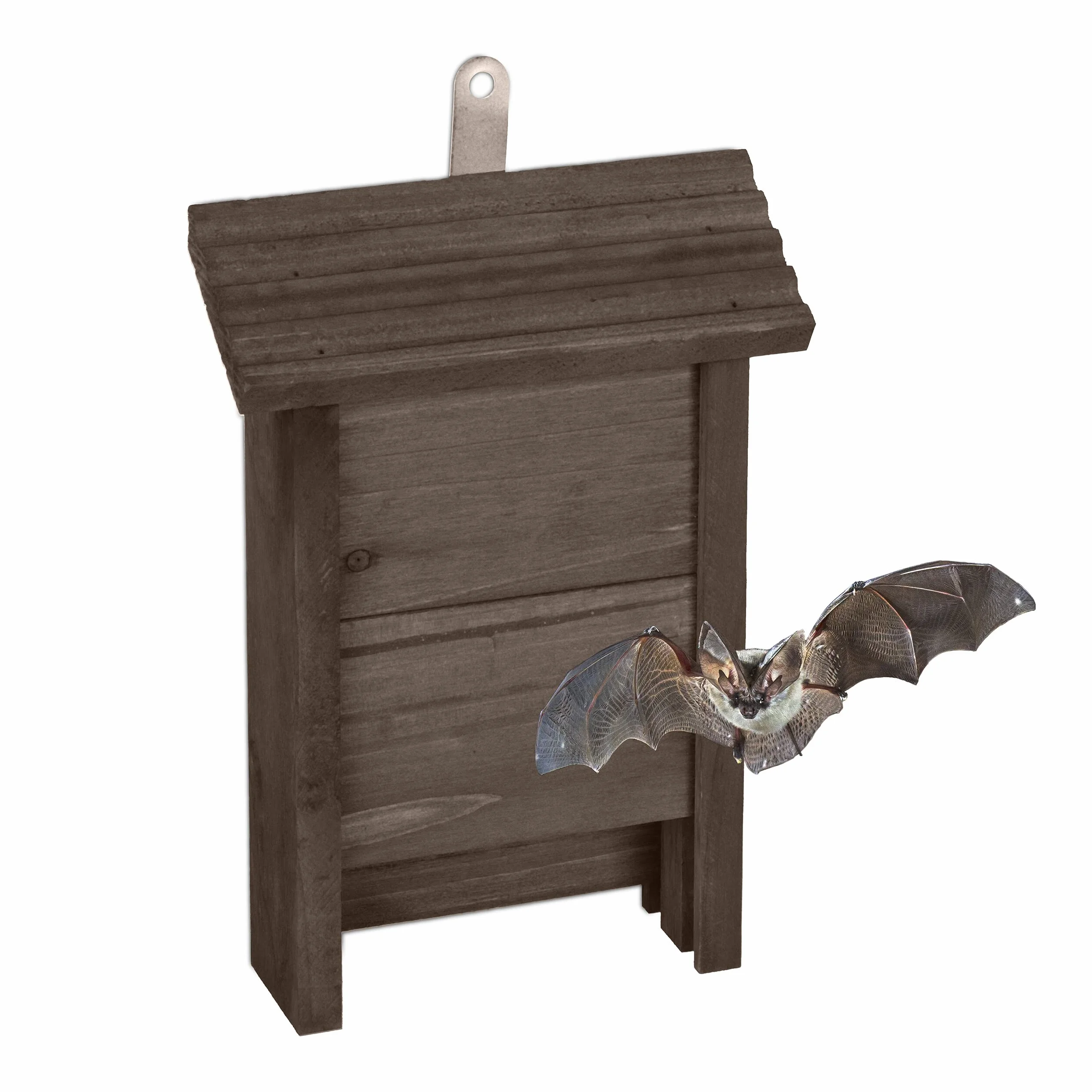 Relaxdays Casa para Murciélagos, Refugio de Madera, 29 x 18 x 6 cm, para Jardín y Exteriores, Entrada Estrecha, Marrón