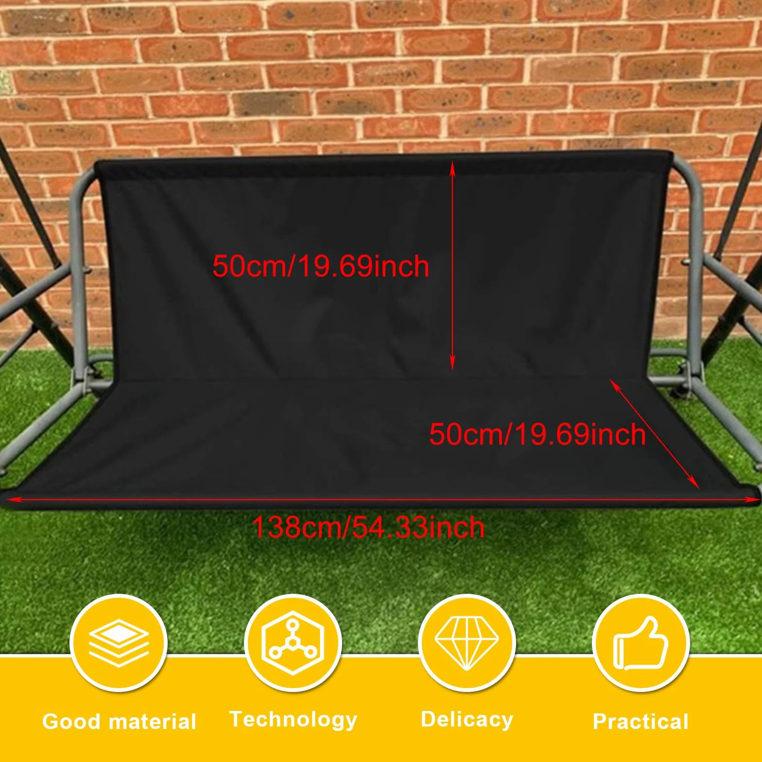 Funda de asiento de columpio de repuesto: 210D tela Oxford para columpios de Hollywood, resistente al agua y al sol, para jardines, patios y balcones (138 x