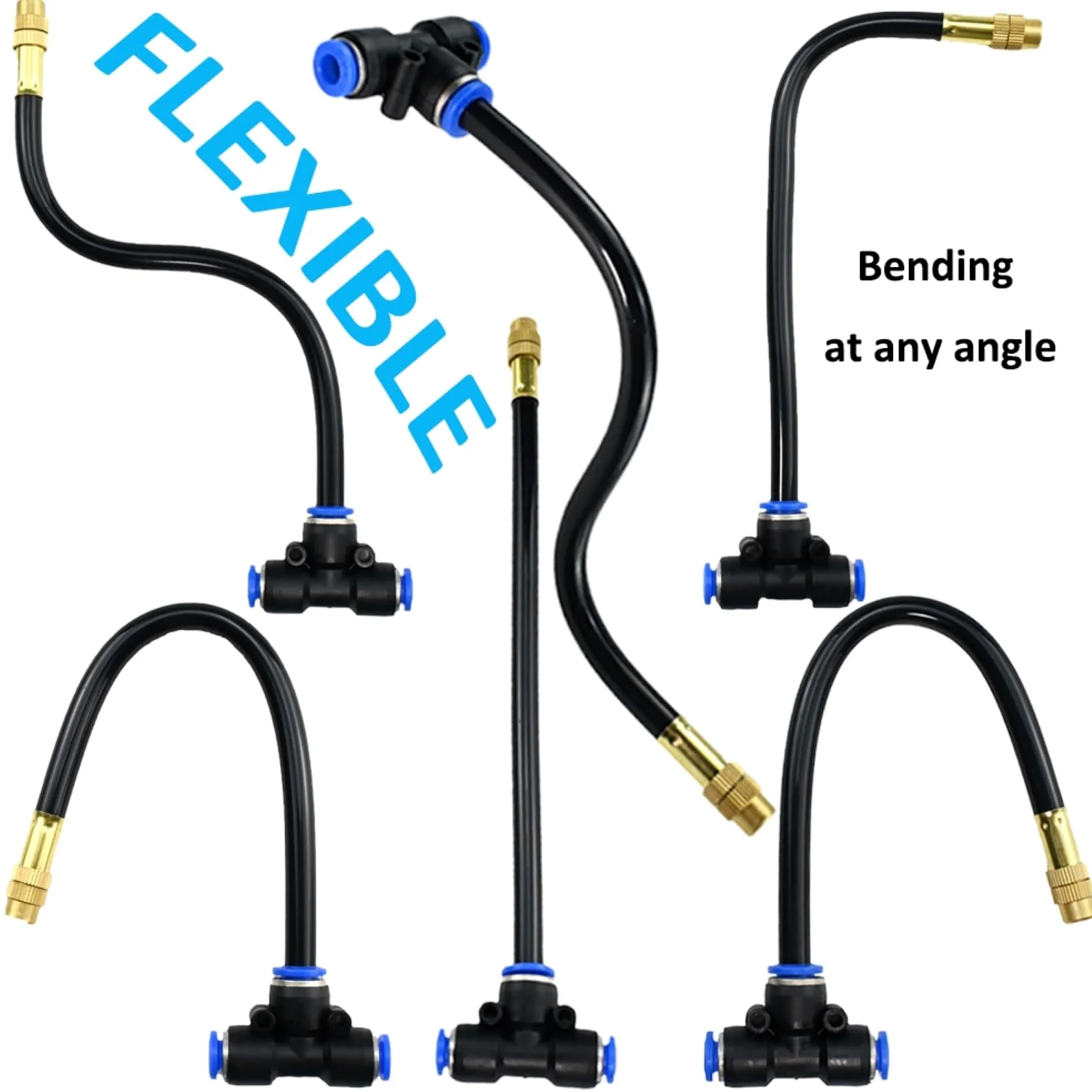 Kit De Riego por Goteo Actualizado Sistema De Riego De Jardín De 10M, Kits De Riego Automático For Patio De Invernadero con Conector Roscado De Latón De Doble Vía (Color : Black, Size : 10m)