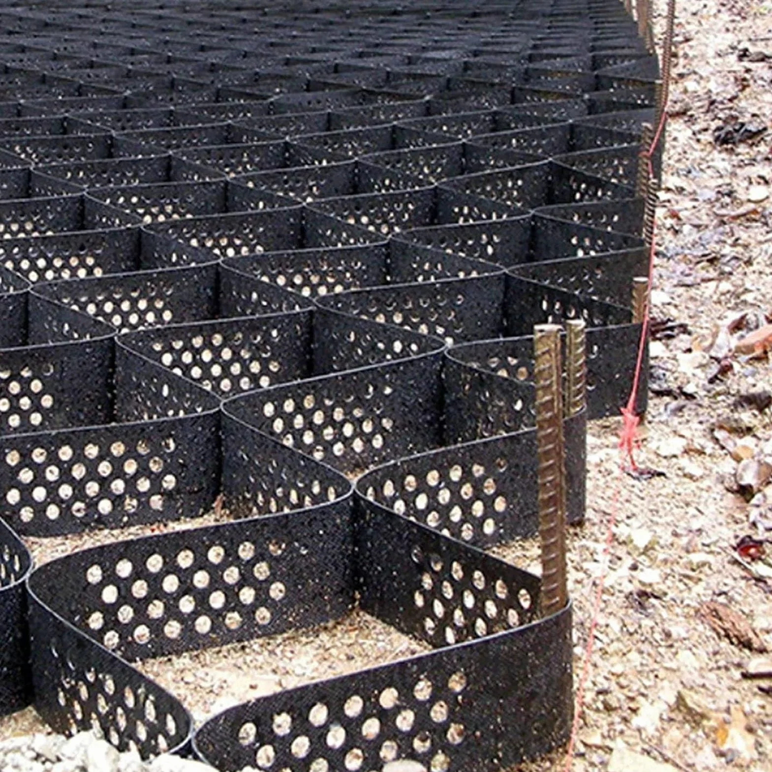 Estabilizador de Grava Estabilizador de Grava de Suelo Escalable para Trabajos de Subrasante, Rejilla de Suelo de Geomalla de Polietileno Antideslizante, para Muro de Contención, Talud, Calzada, Potre