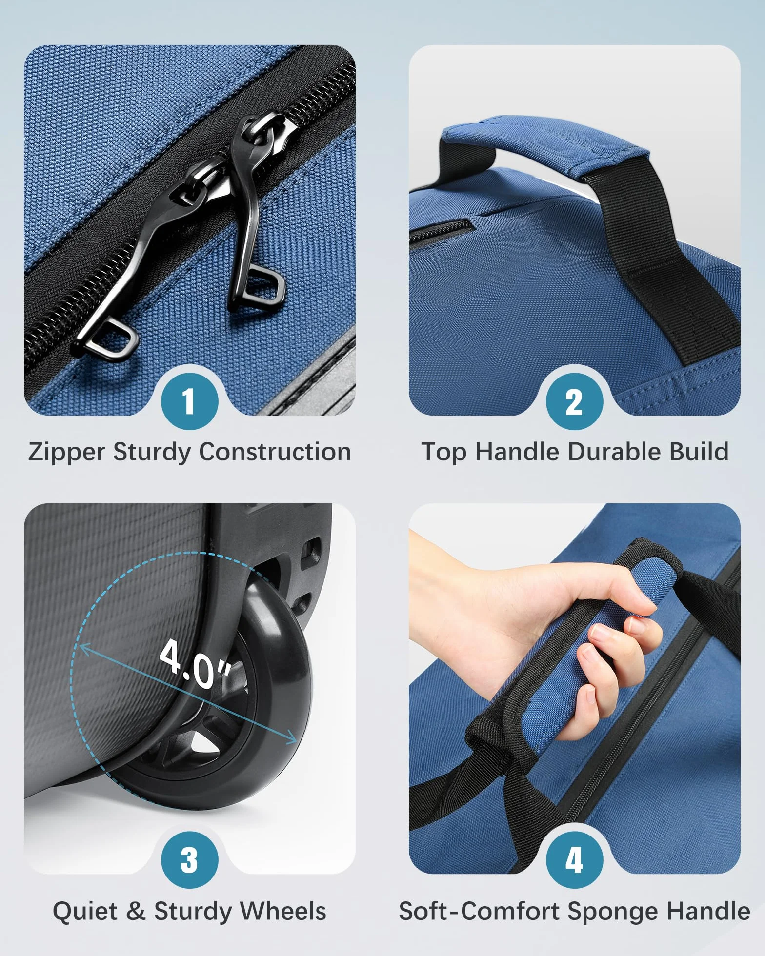 Bolsa de Viaje de Golf con Ruedas Impermeable Oxford Resistente al Desgaste Estuche Acolchado Duradero