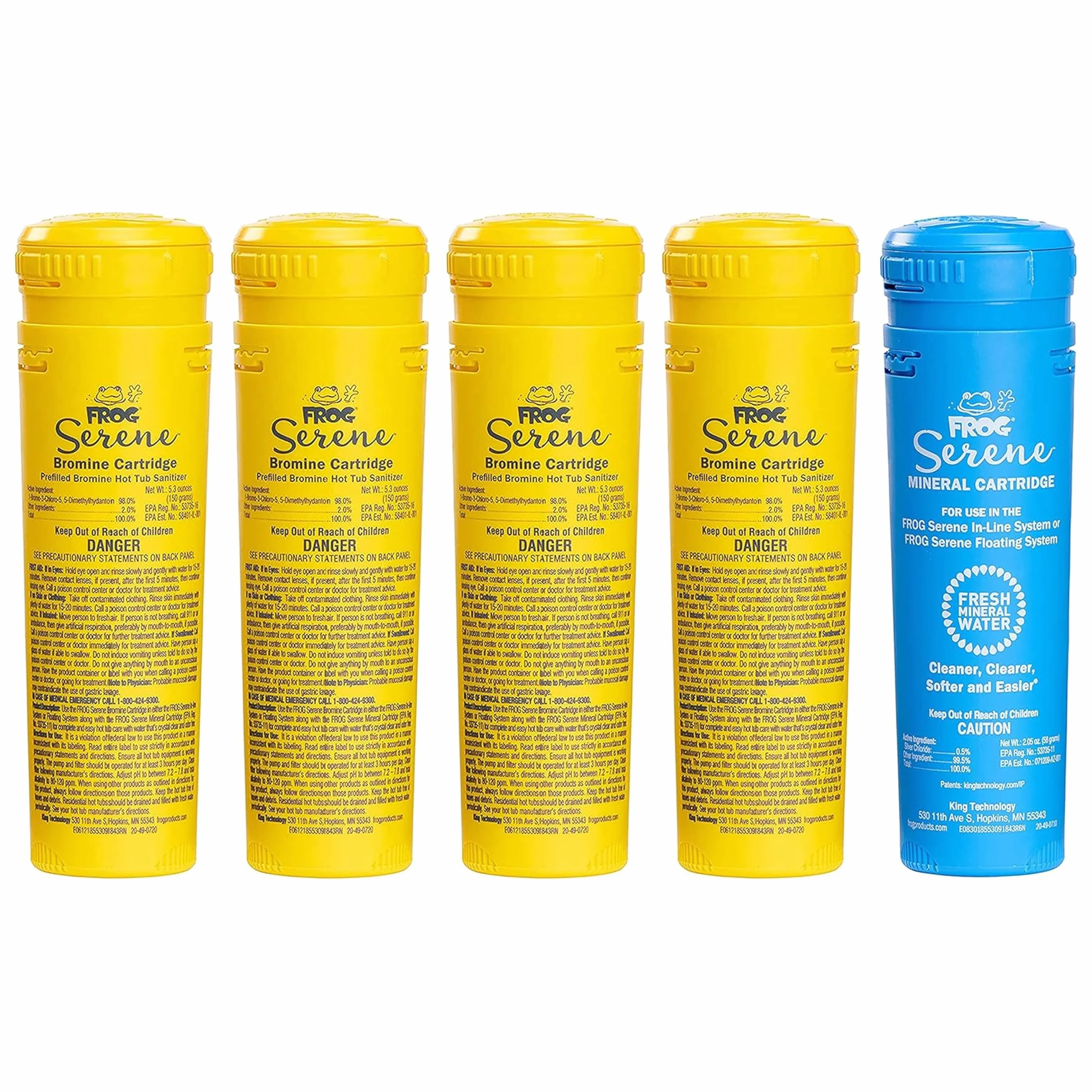 FROG Serene - Kit de cartucho de repuesto mineral y bromo para uso con el sistema de desinfección flotante FROG Serene, precargado para un mantenimiento rápido y fácil de la bañera de hidromasaje
