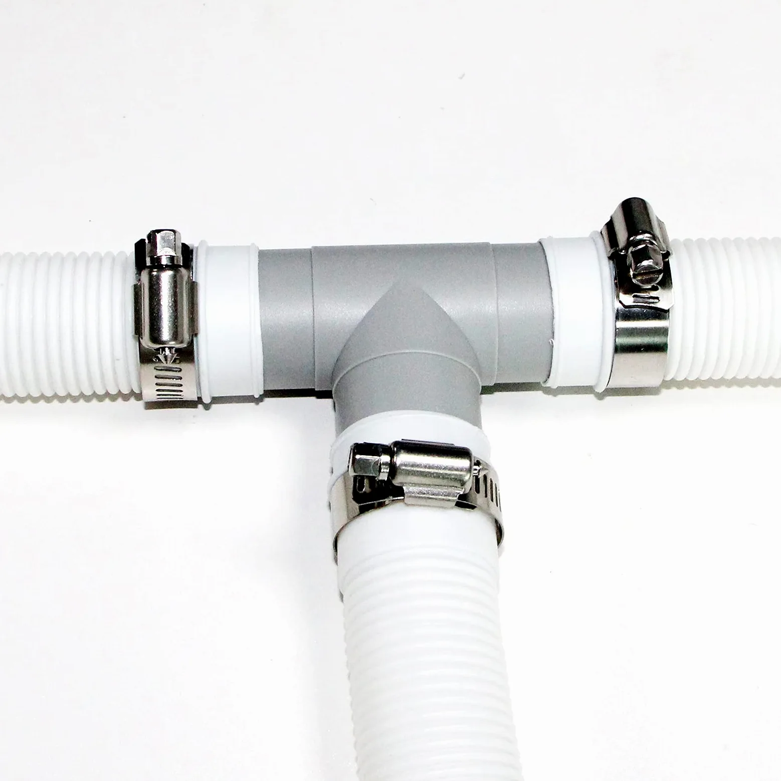 Adaptador de manguera de repuesto para bomba de piscina de 3,25 cm de diámetro, junta en T, gris (3 interfaces)