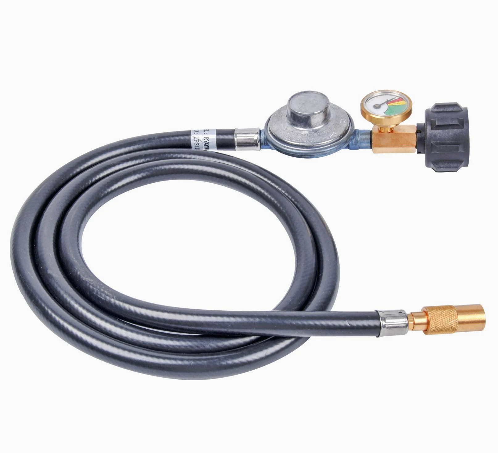 GasSaf Regulador de propano de 5 pies con manguera, regulador de planchas y medidor adecuado para parrilla de mesa Blackstone de 17 pulgadas/22 pulgadas, parrillas de gas Pit BOSS de 2 quemadores
