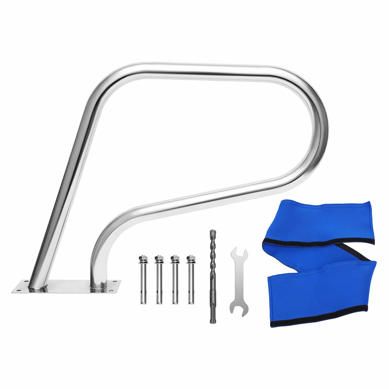 81 x 58 cm, pasamanos de acero inoxidable 304, pasamanos para escaleras, barandilla para piscina, pasamanos con cubierta de asa, 120 kg, diámetro del tubo de 4,2 cm, para piscinas, escaleras