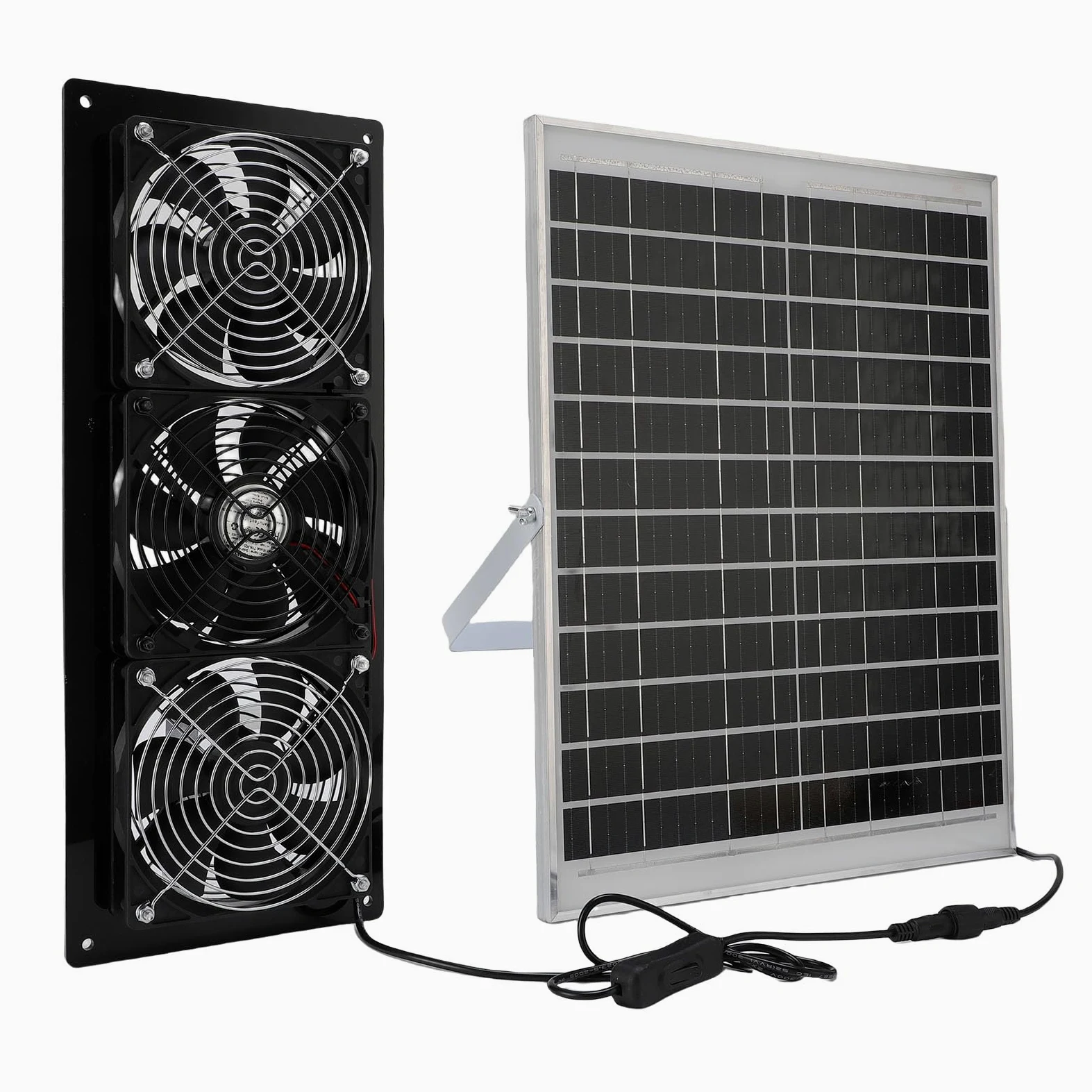 Kit de Ventilador de Escape con Energía Solar, Ventilador Eficiente de Alta Velocidad de 25W para Gallinero, Invernadero, Cobertizo, Casa para Mascotas