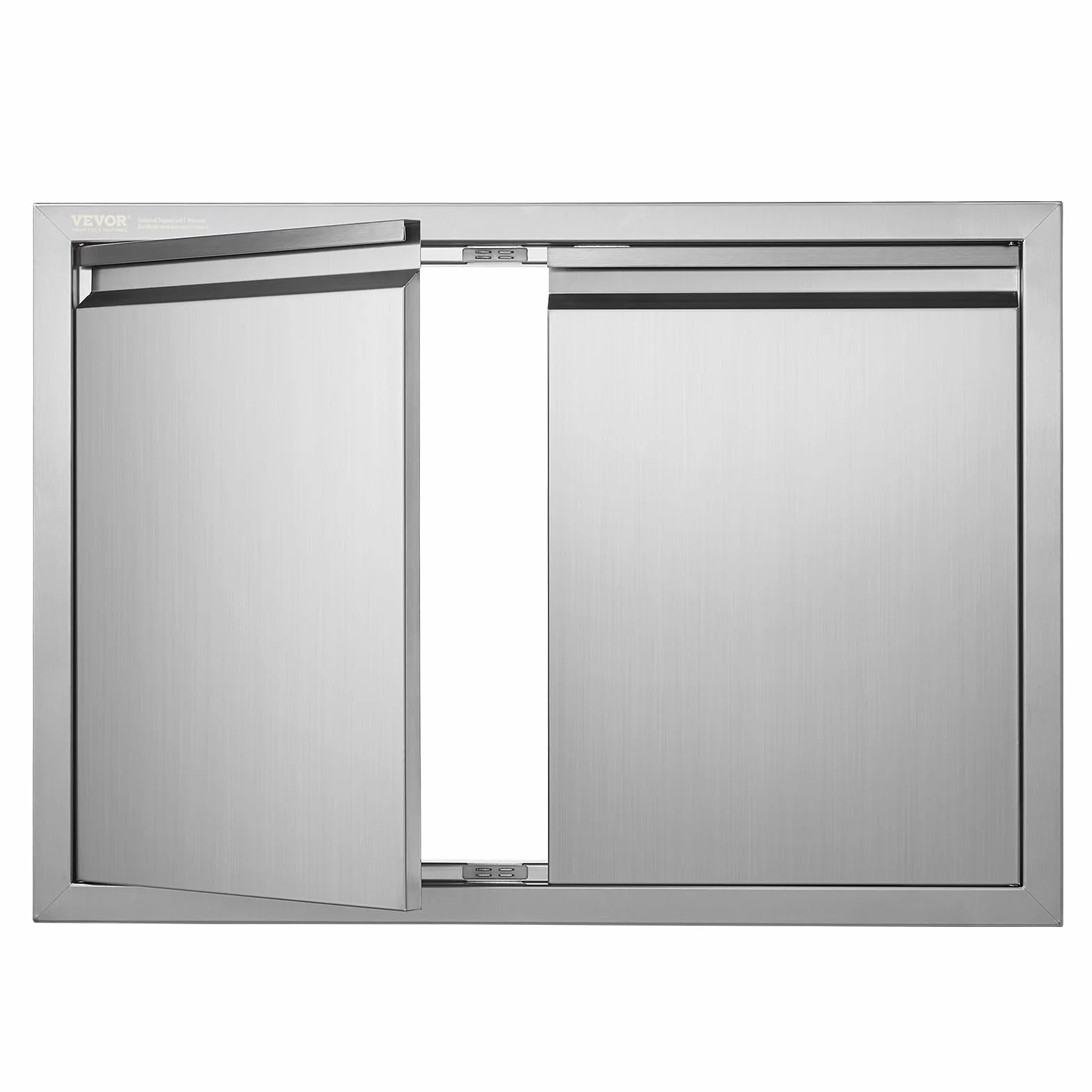 VEVOR Puerta de acceso para barbacoa, puerta de cocina doble de 30 pulgadas de ancho x 21 pulgadas de alto, puerta de montaje empotrado de acero inoxidable, puerta vertical de pared con asas