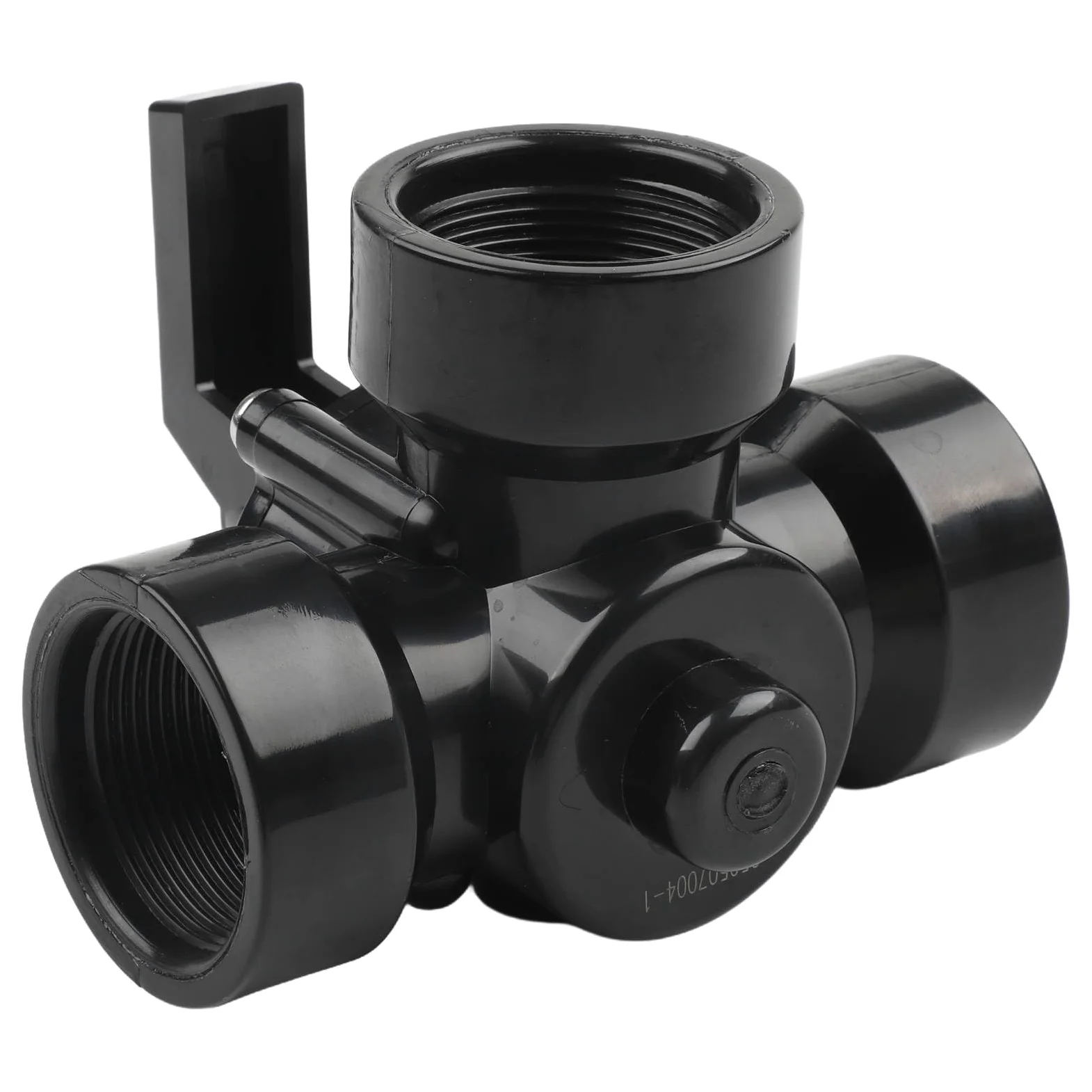Válvula desviadora de tres vías 1.5 pulgadas, adaptador de manguera y kit de conversión, válvula direccional de fontanería de piscina (negro)