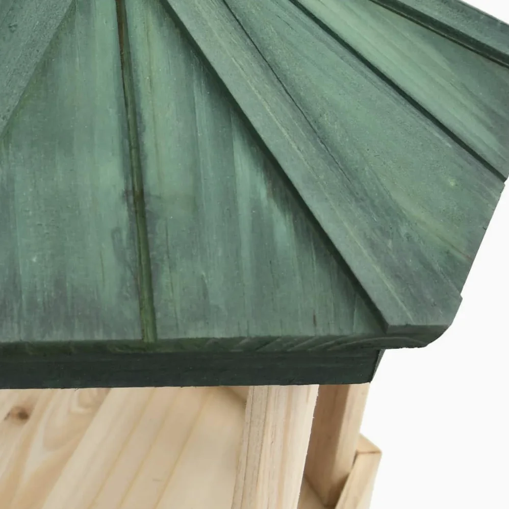 Mangloder Comedero para pájaros con soporte de madera maciza de abeto, 33 x 110 cm, resistente a la intemperie, para jardín, balcón, terraza, comedero abierto para observación de aves silvestres y
