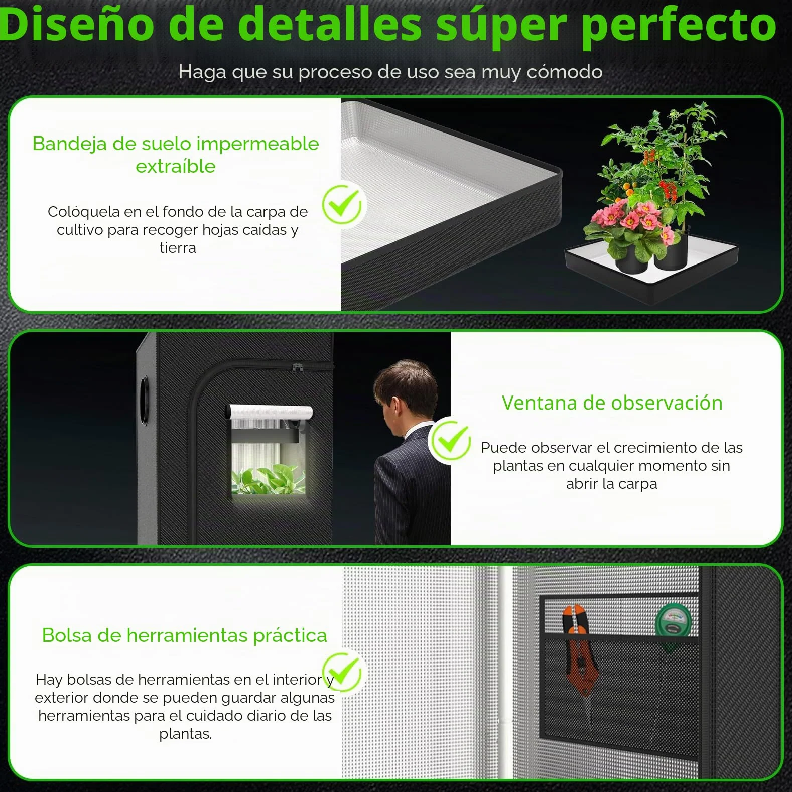 Armario de Cultivo Juego Completo Armario de Cultivo Kit 120x120x200cm con 200W LED Lámpara de Cultivo de Espectro Completo Regulable, Armario de Cultivo Kit Completo Hidroponía