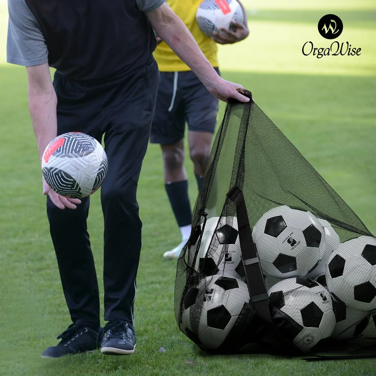 OrgaWise Bolsa de fútbol con Correa para el Hombro Grande para 10-15 Pelotas