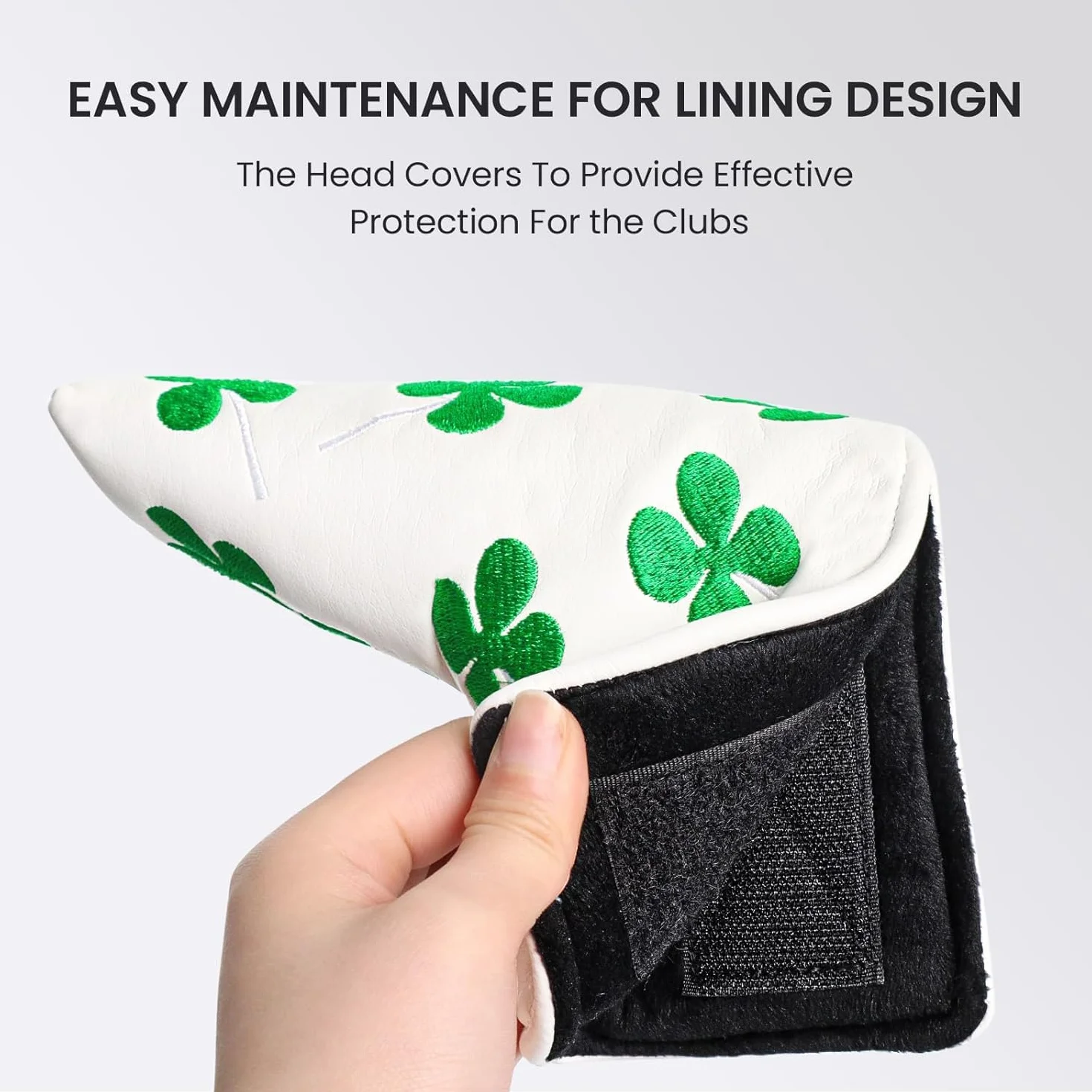 Cubierta para Martillo de Golf Putter 17,5 x 15 cm, Blanco