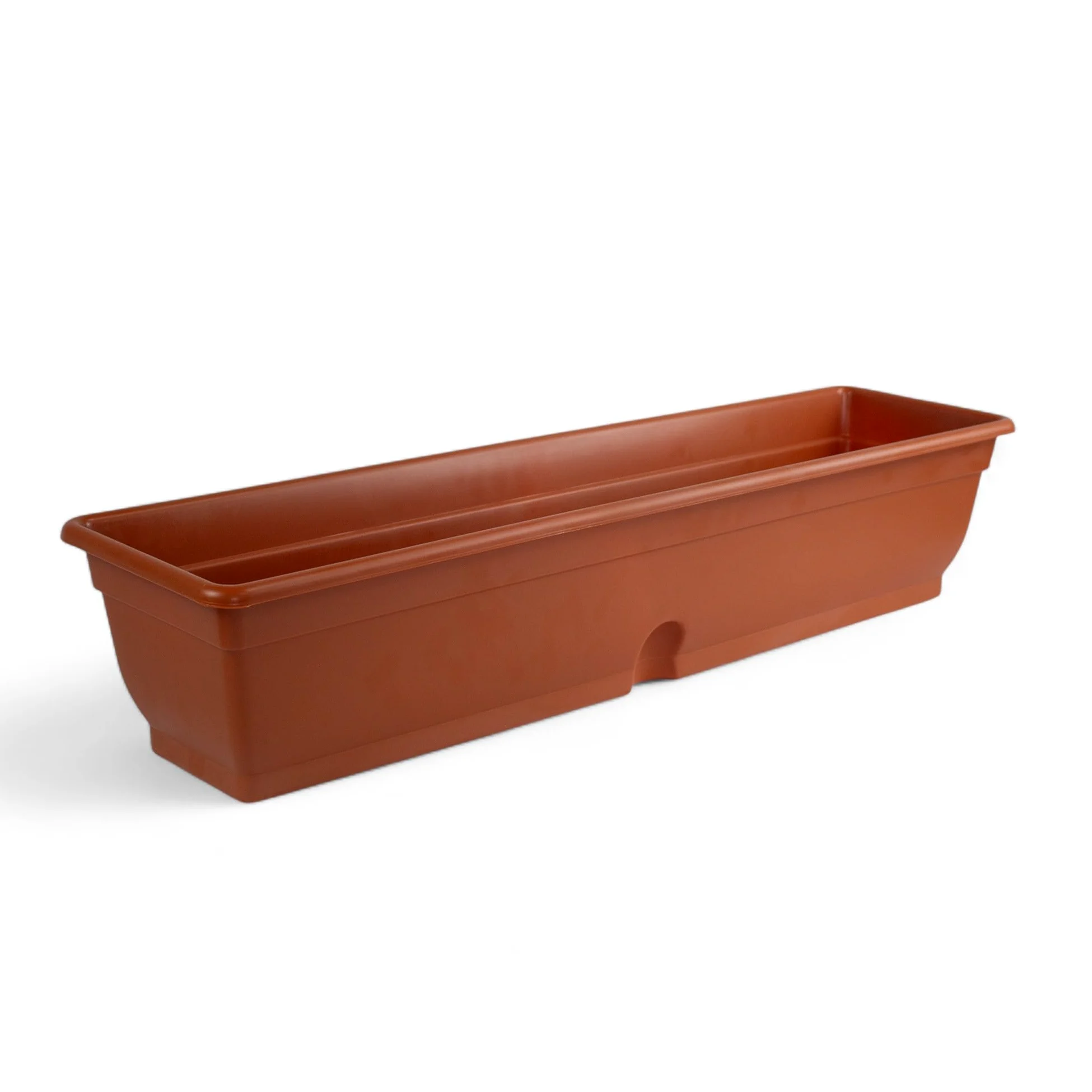 Pincho Macetero Rectangular Exterior - Jardinera Balcon, Macetas Rectangulares Plastico, Macetero Rectangular Marron, Macetas Exterior Grandes Resistente - 80x20x16cm Plastico (2)
