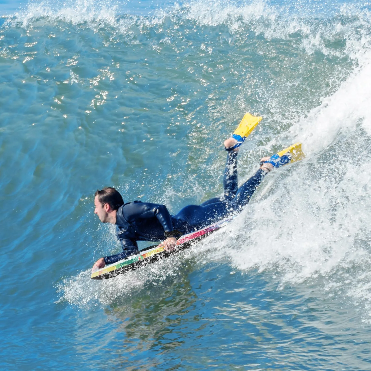 GOPLUS Tabla de Bodyboard Ligera con Deck XPE, Fondo HDPE, Núcleo EPS para Niños y Adultos