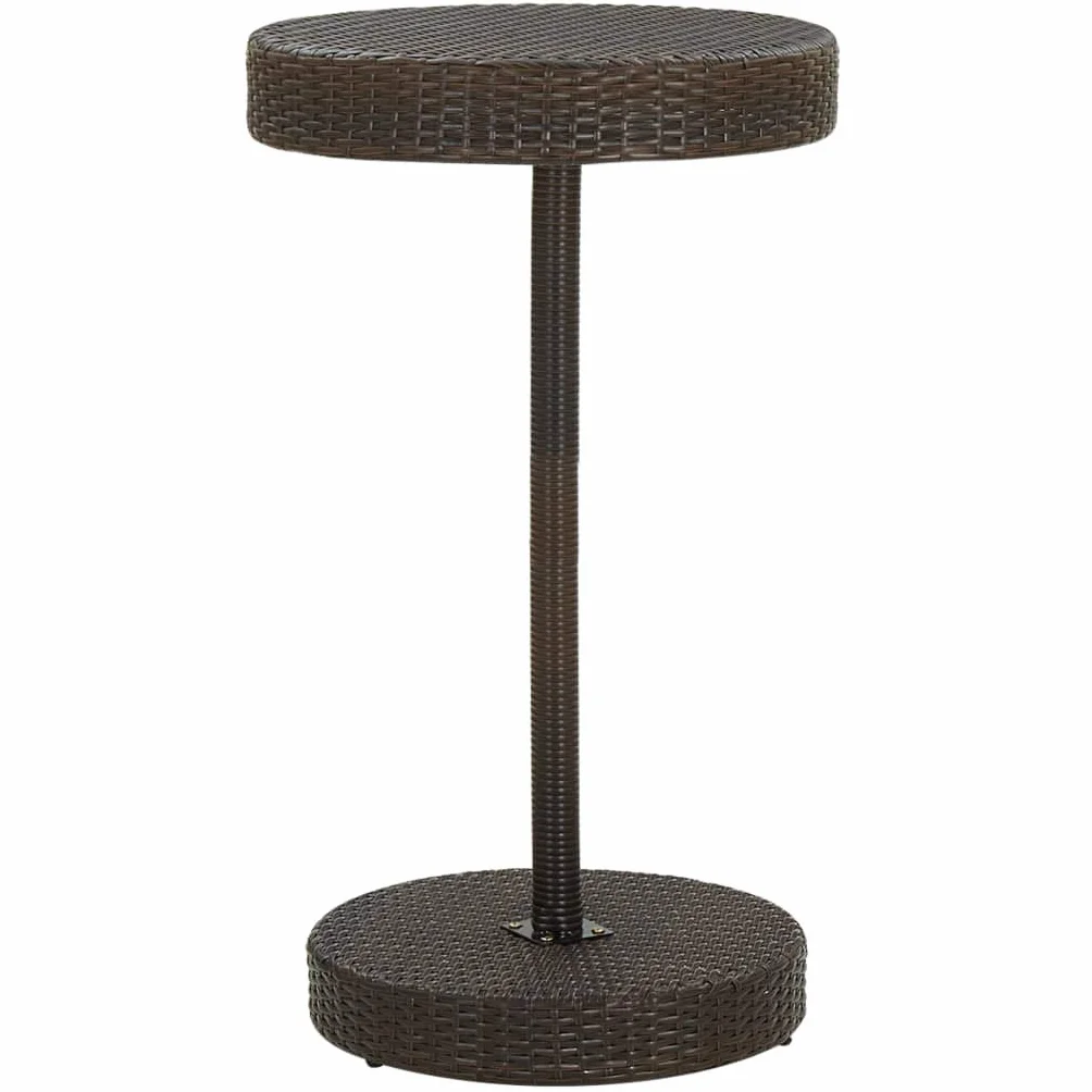 vidaXL Conjunto de Bar para Jardín 3 Piezas Mesa Silla Asiento Patio Terraza Balcón Barra Bistró Muebles Mobiliario Ratán Sintético Marrón