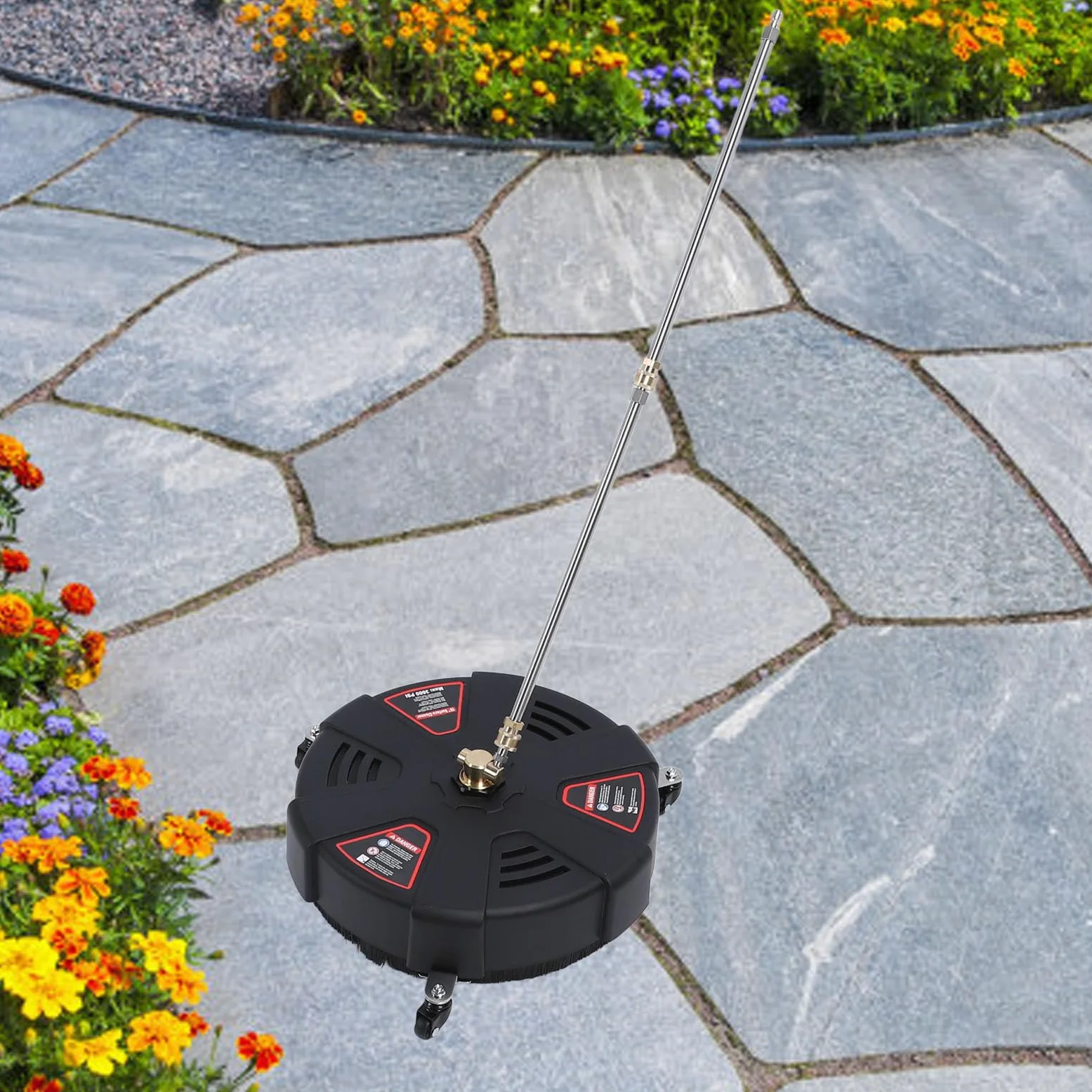 Limpiador de Superficies de Lavadora a Presión de 16 Pulgadas con 3 Ruedas, Limpiador de Superficies de Acero Inoxidable 3600PSI para Accesorio de Lavadora a Presión para