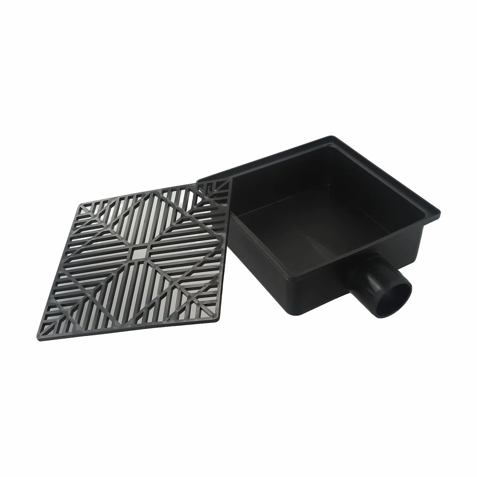 Kit de drenaje de lavabo subterráneo de perfil bajo de 9.0 x 9.05 pulgadas con tubo extensible de 5.5 pies para césped de patio