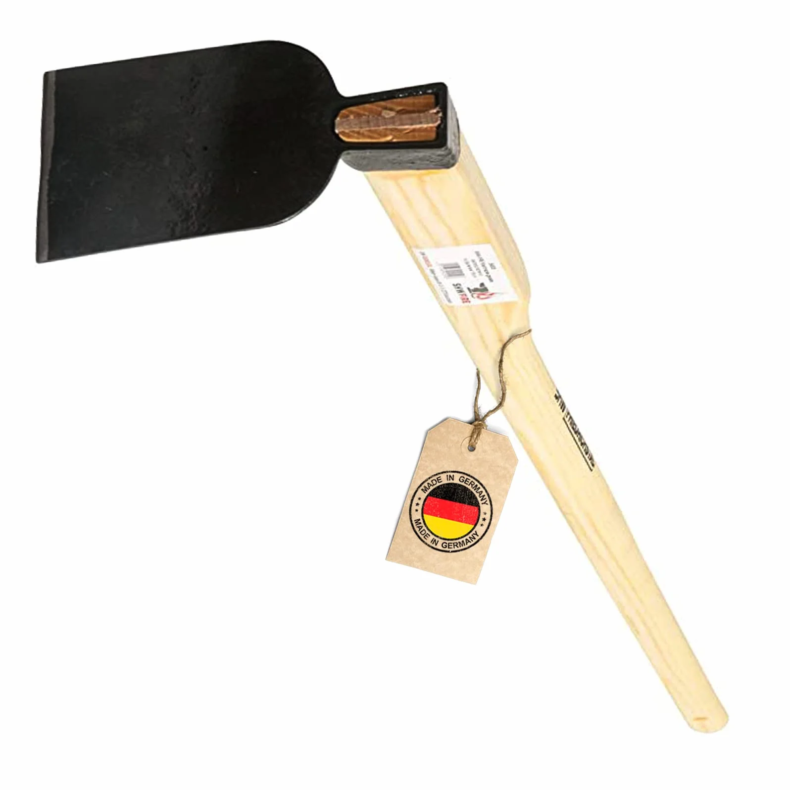 Azada de jardín profesional de acero especial y muy resistente, mango de 135 cm, para suelos blandos y duros de SHW-FIRE