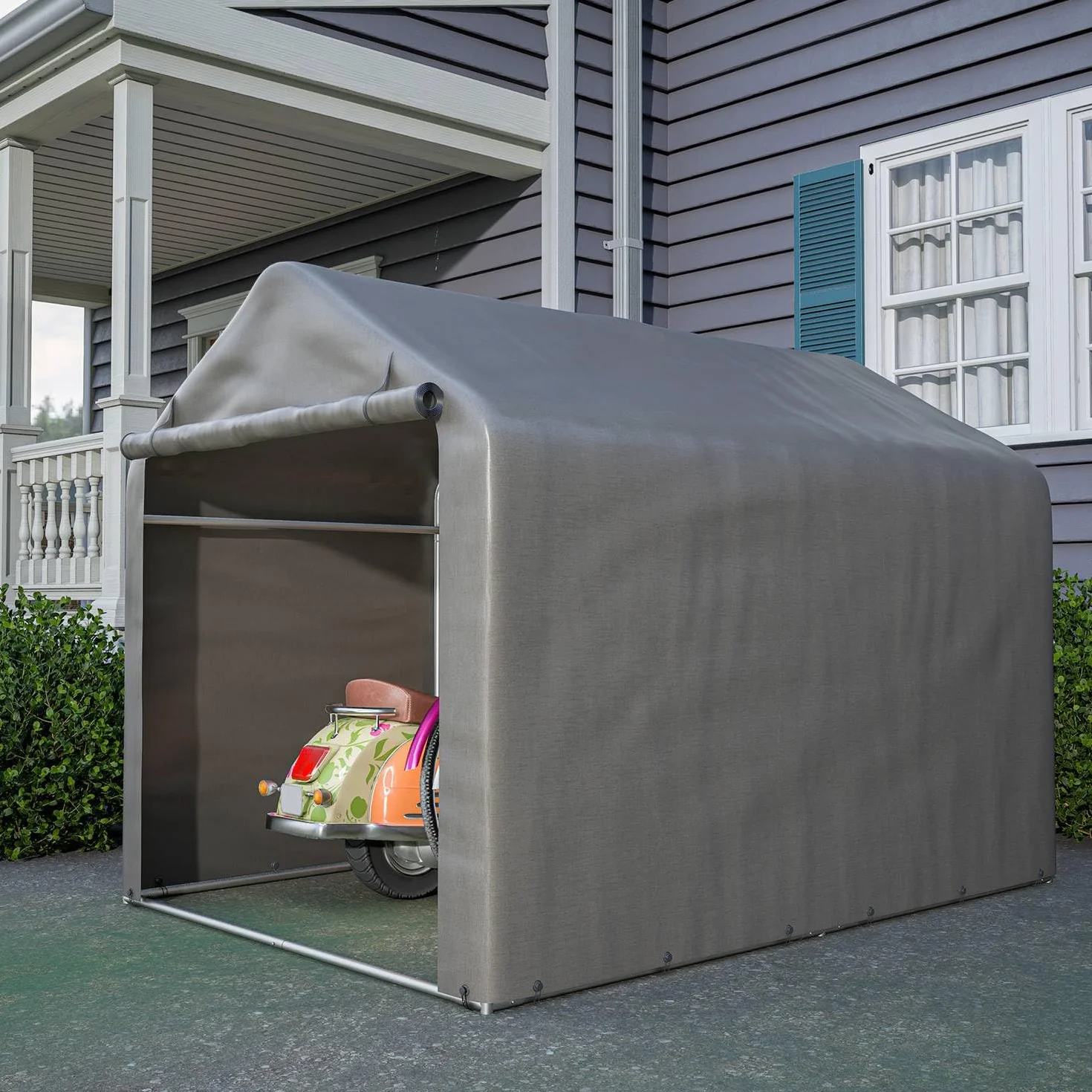 BIRCHTREE Tienda de campaña impermeable y anti-UV para bicicleta, motocicleta, cobertizo o refugio al aire libre, 2,2 m x 1,6 m