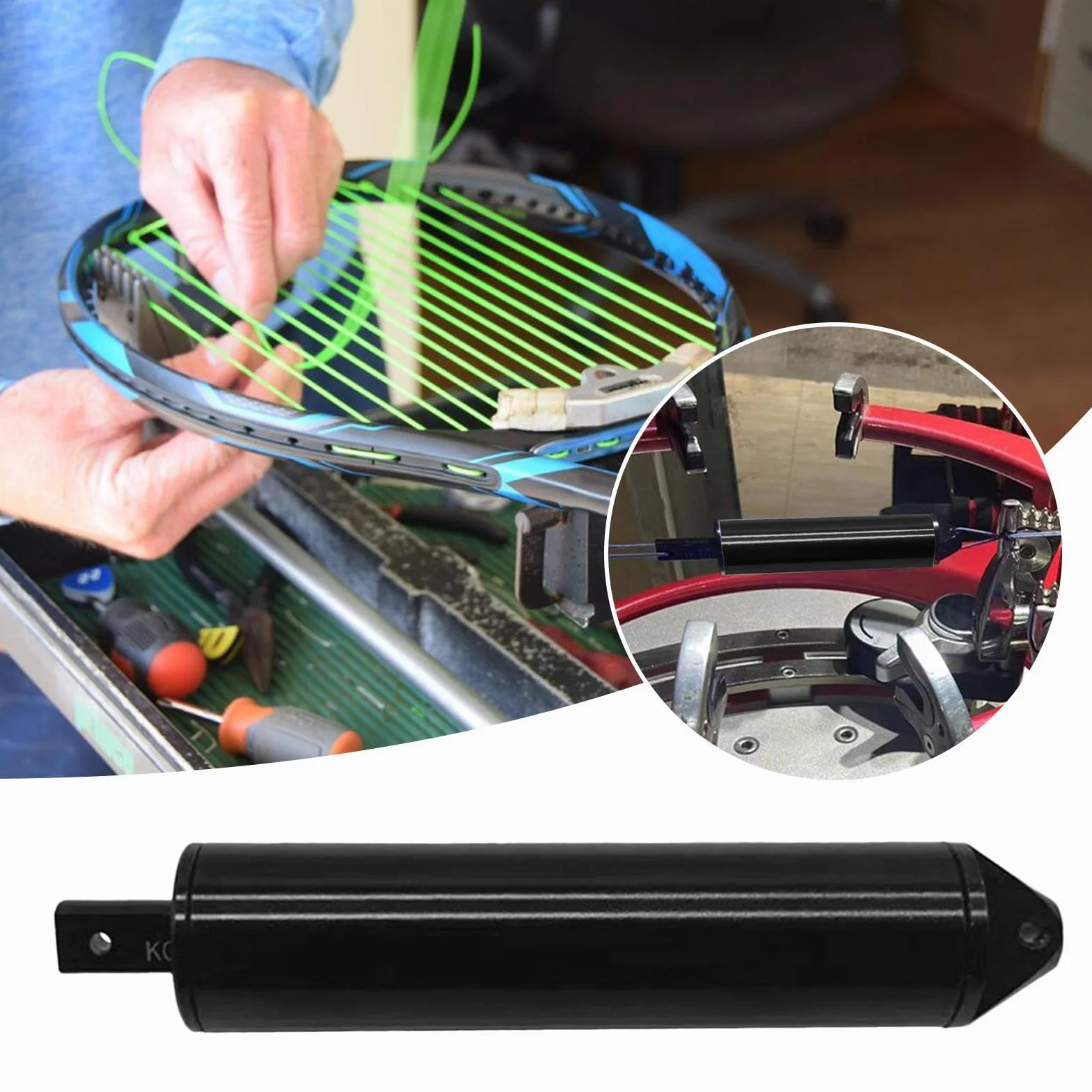 Calibrador de tensión de cuerdas para raquetas de bádminton, tenis y squash