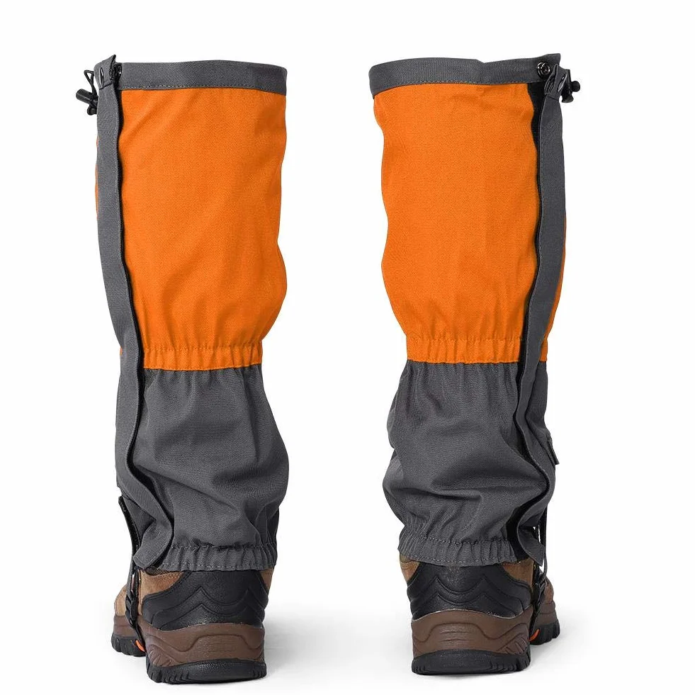 Dilwe Polainas Impermeables a Prueba de Viento para Senderismo Caminar Acampar Escalar Cazar Pescar Naranja