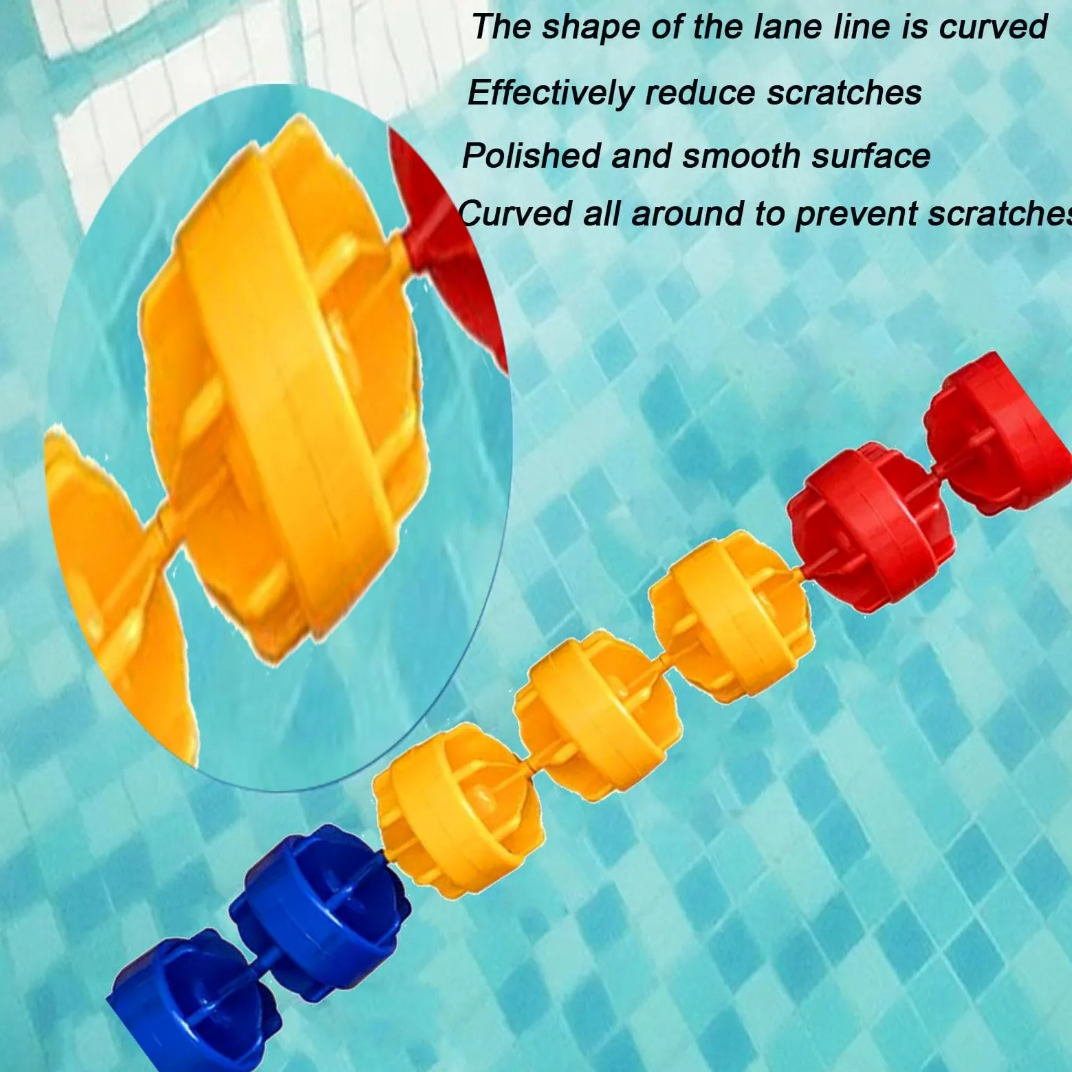 Flotadores de Cuerda, Divisor de Cuerda de Seguridad para Piscinas, Kits de Cuerdas para flotadores en Espiral para Entrenamiento de natación, 8 Boyas/m Valla de Seguridad para bajío
