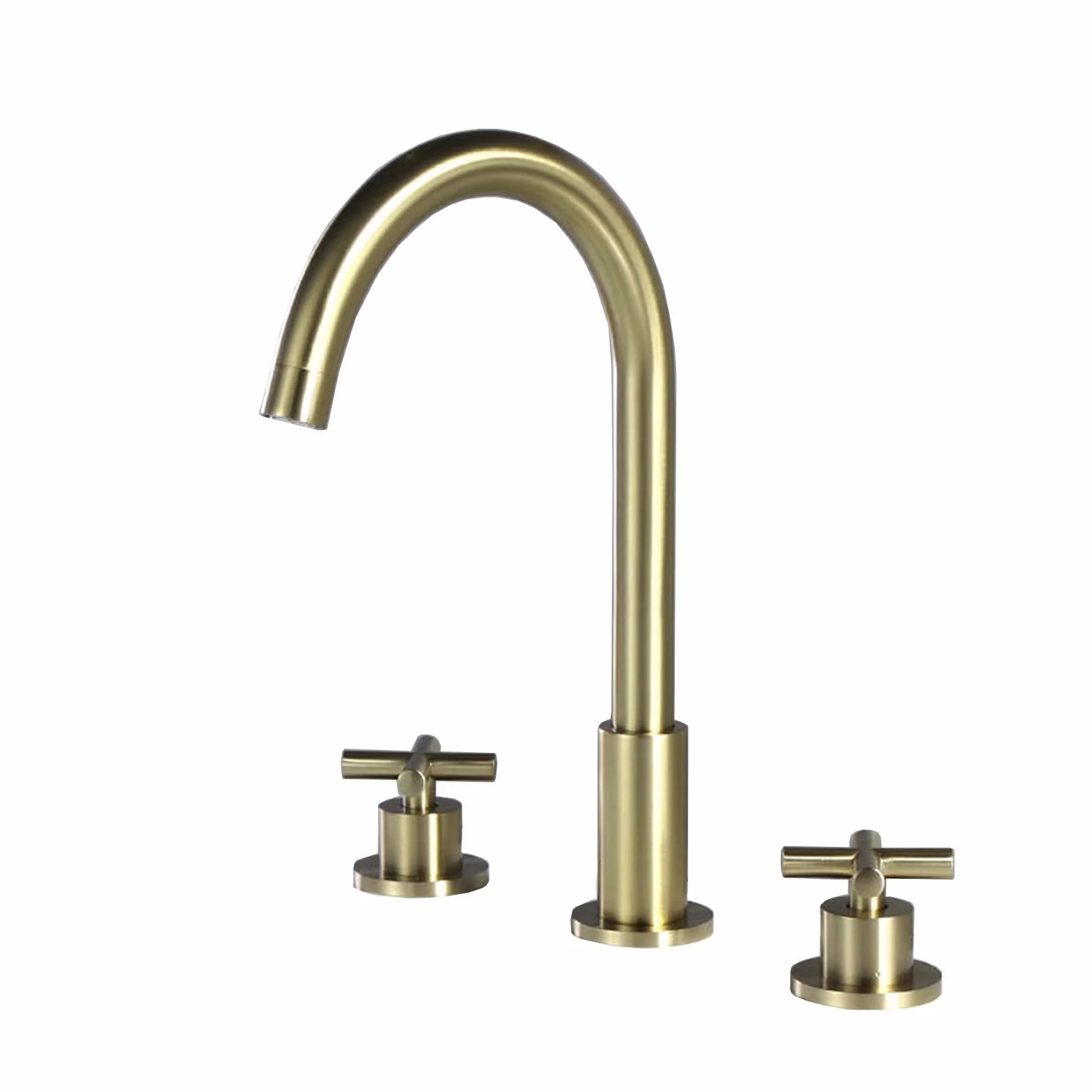 Grifo mezclador para lavabo de 3 orificios, grifos de latón cepillado frío y caliente para lavabo de baño, grifo mezclador para lavabo de 3 orificios, grifos de 3 orificios para lavabo de baño Chaser