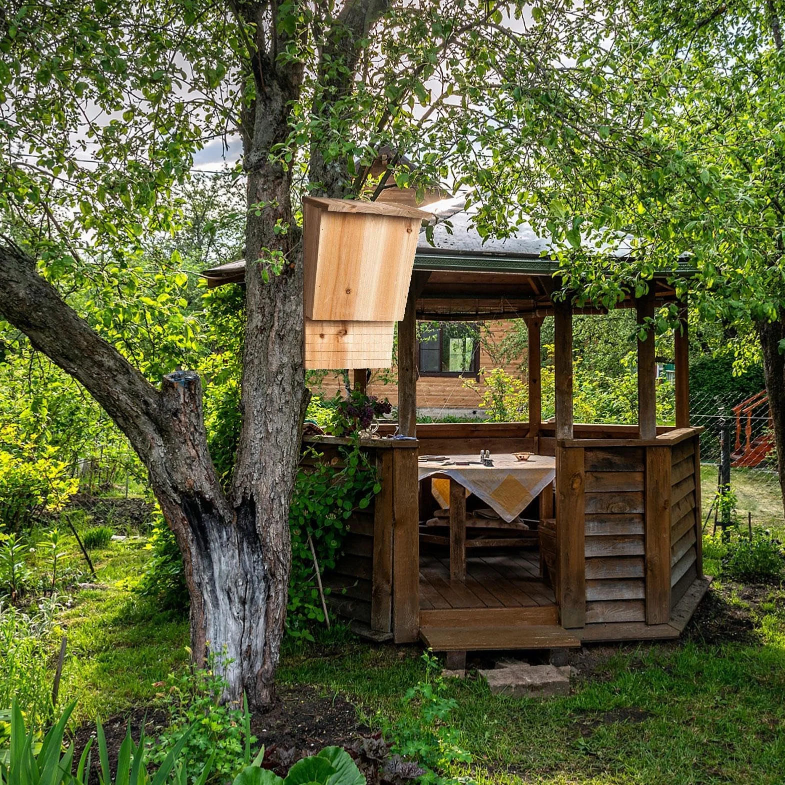 Gran Caja de murciélago Pesada, Casas de murciélagos al Aire Libre, casa de Madera de pájaros al Aire Libre, Trimestre de Verano e Invierno Impermeable y Invernal
