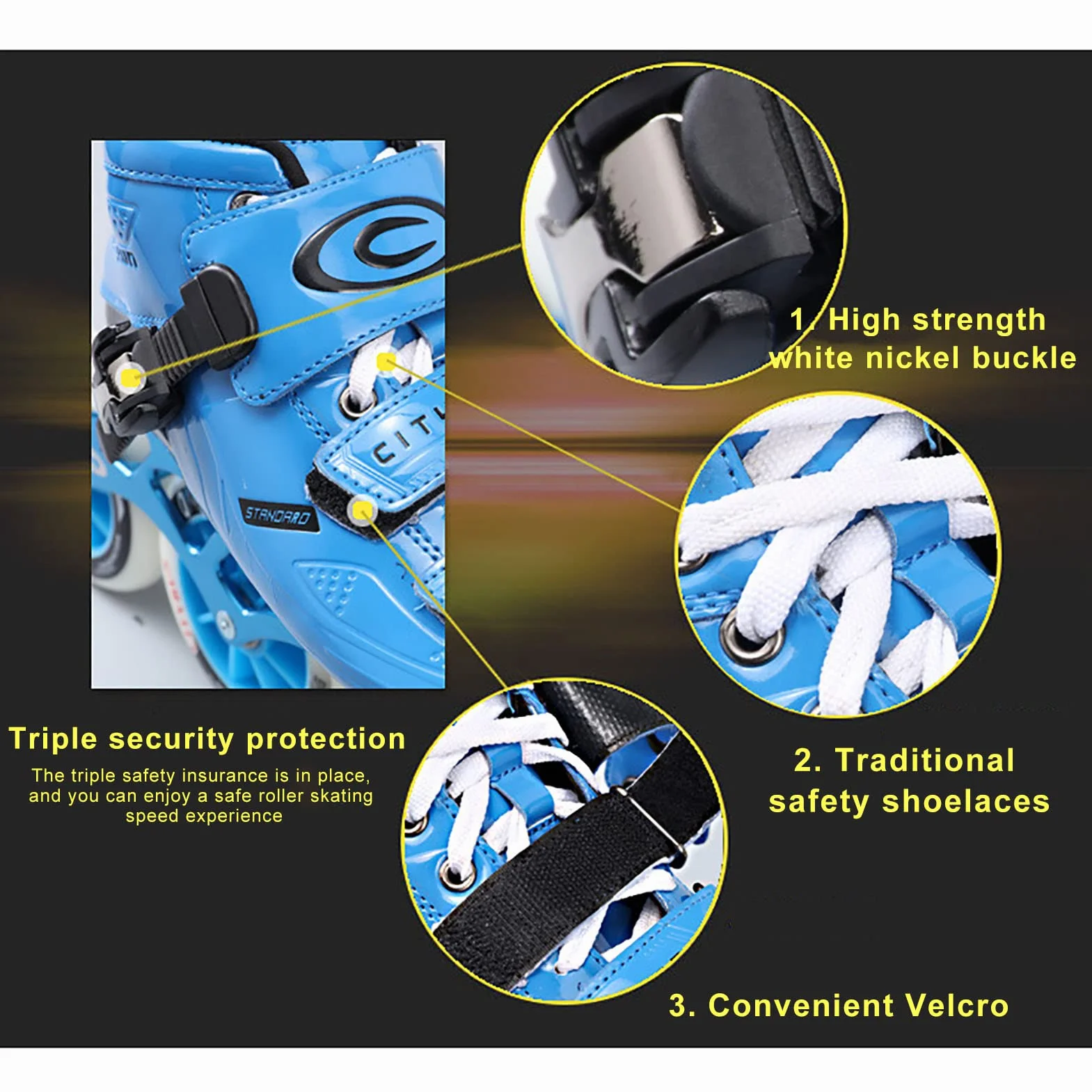 Patines de Fibra de Carbono de 4 Ruedas Profesionales, Patillas de Velocidad en Línea para Exteriores