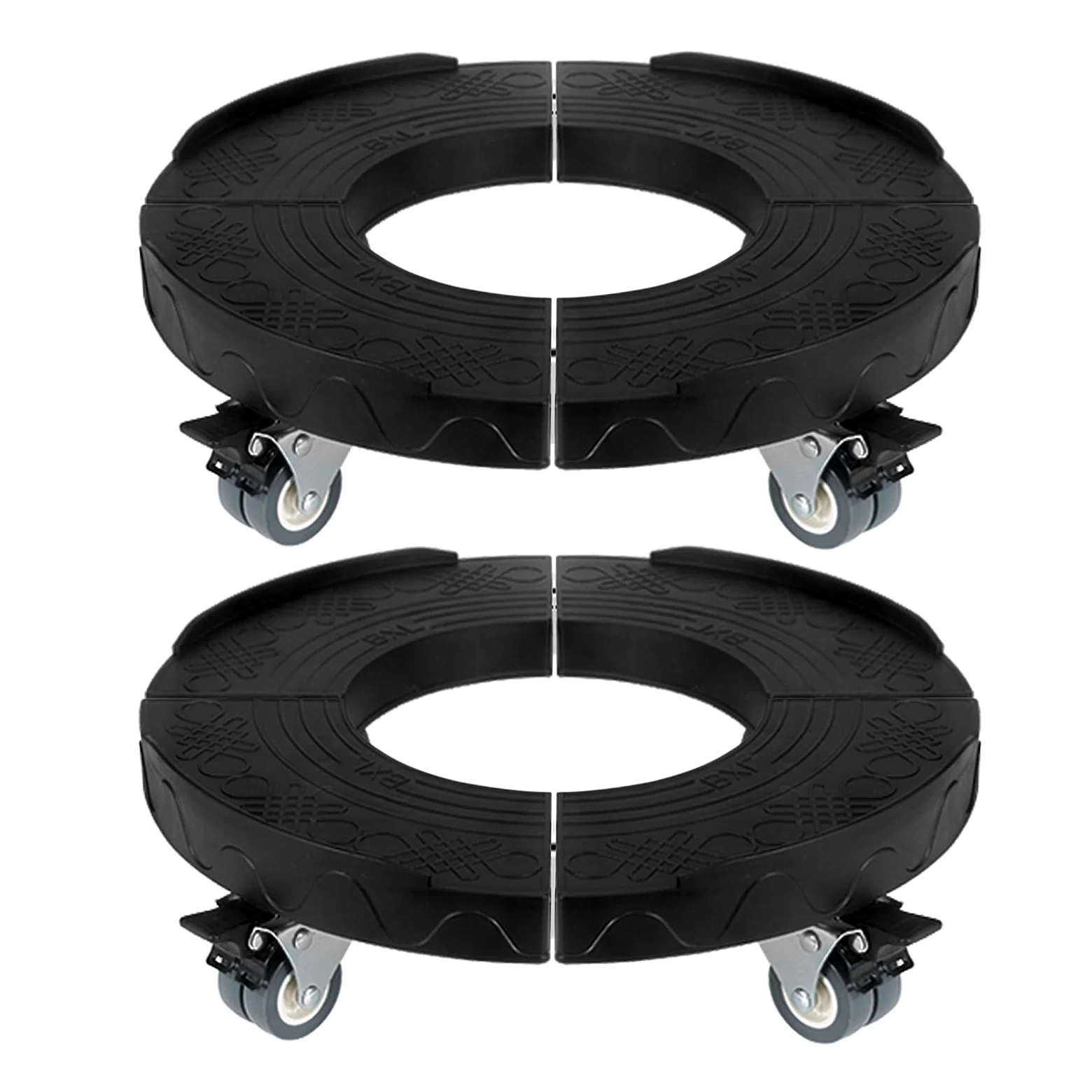 W B D WEIBIDA Carrito de basura redondo resistente, ajustable de 15 a 19 pulgadas con ruedas, carrito de plástico multifuncional con capacidad para hasta 440 libras, paquete de 2