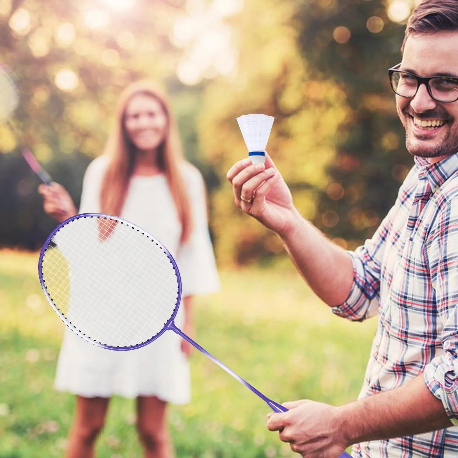 Juego de Raquetas de Bádminton Portátiles para Adultos para Interiores