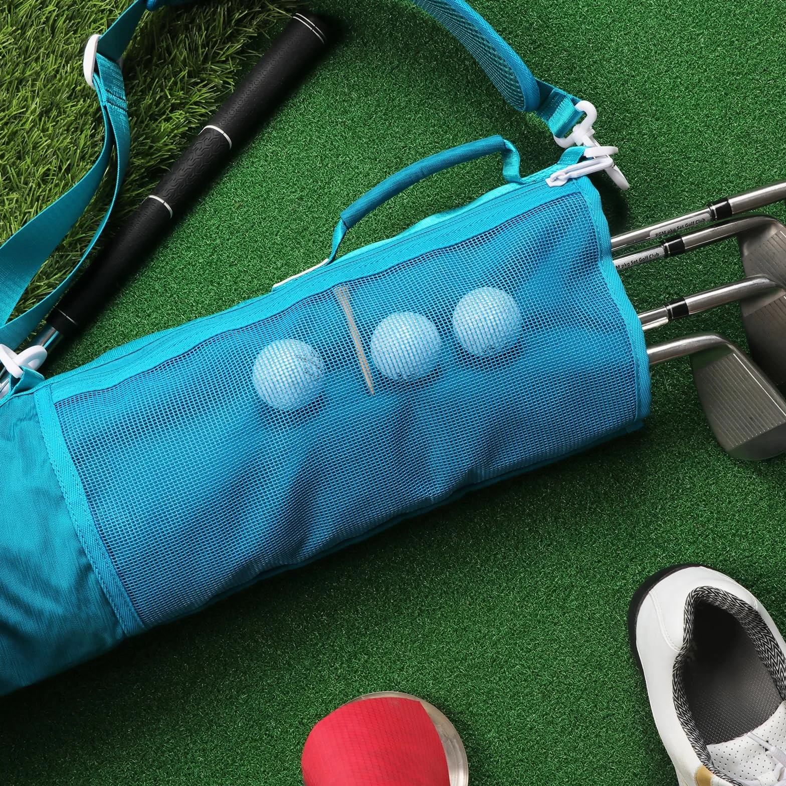Tourbon torba do przechowywania kijów golfowych nylonowa lekka z kieszeniami i regulowanym paskiem