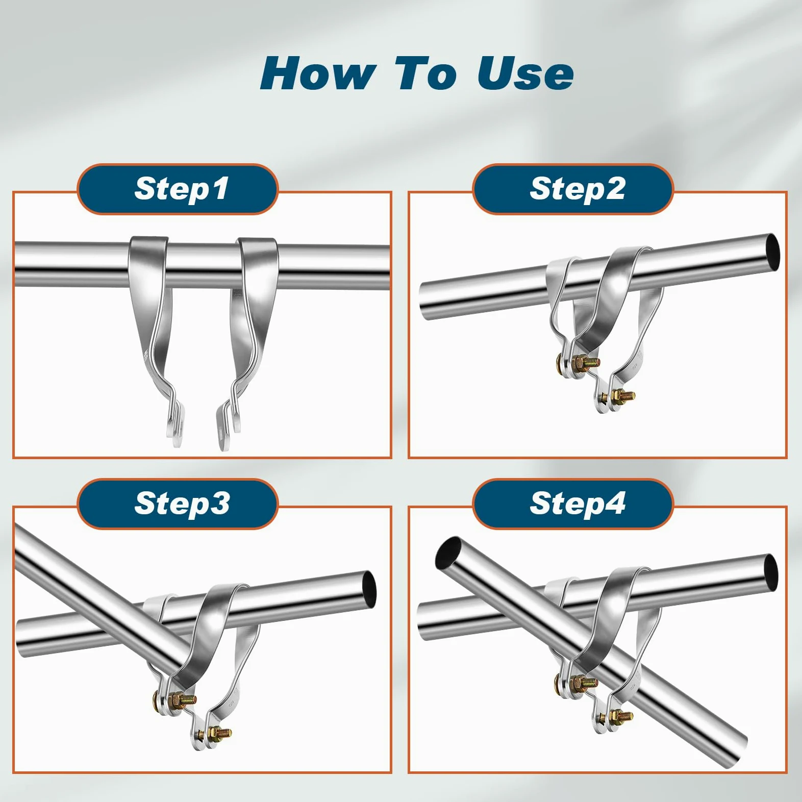 Tandefio 16 conectores cruzados para soporte de polín de invernadero, abrazaderas de aluminio para invernadero, clip de tubería, piezas de invernadero y accesorios, hebilla de tubo para marco de