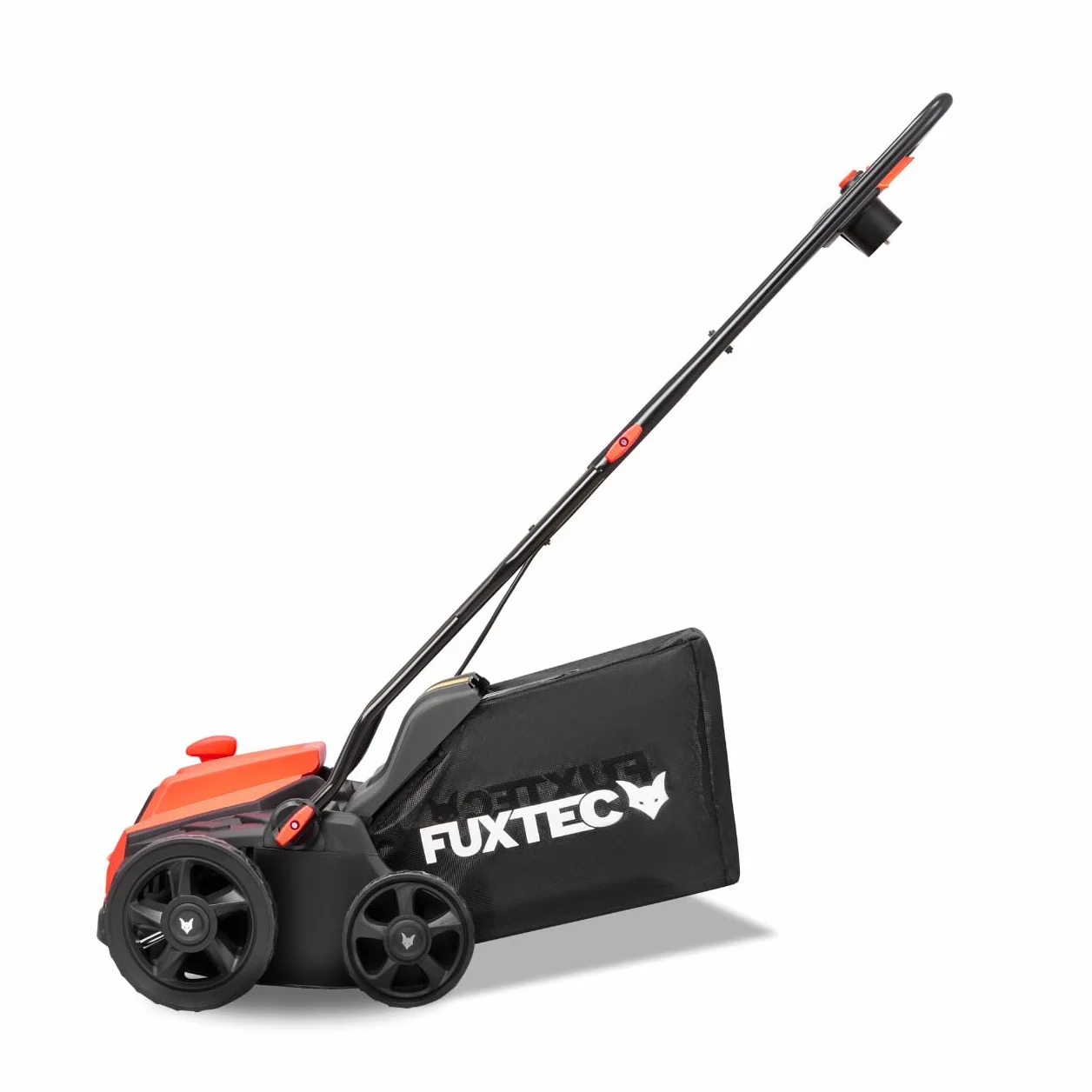 FUXTEC Escarificador Eléctrico FX-EV320ECO, aireador de césped con 1300 W de Potencia, Ancho de Trabajo de 32 cm y ajustes de Profundidad de -12 a +10 mm, Saco recogedor de 40 L