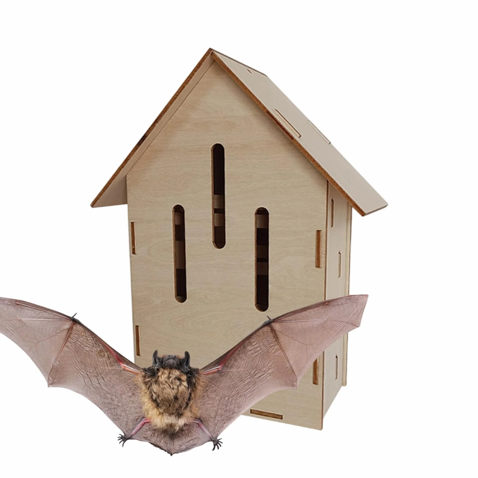 Casa Para Murciélagos: Hábitat De Animales Al Aire Libre De Madera Y Refugio Para Murciélagos En El Jardín | Modelos A 14,5x9x21,5cm C 12x5x16cm, Fácil Instalación Área Silenciosa Y Libre De Depredado