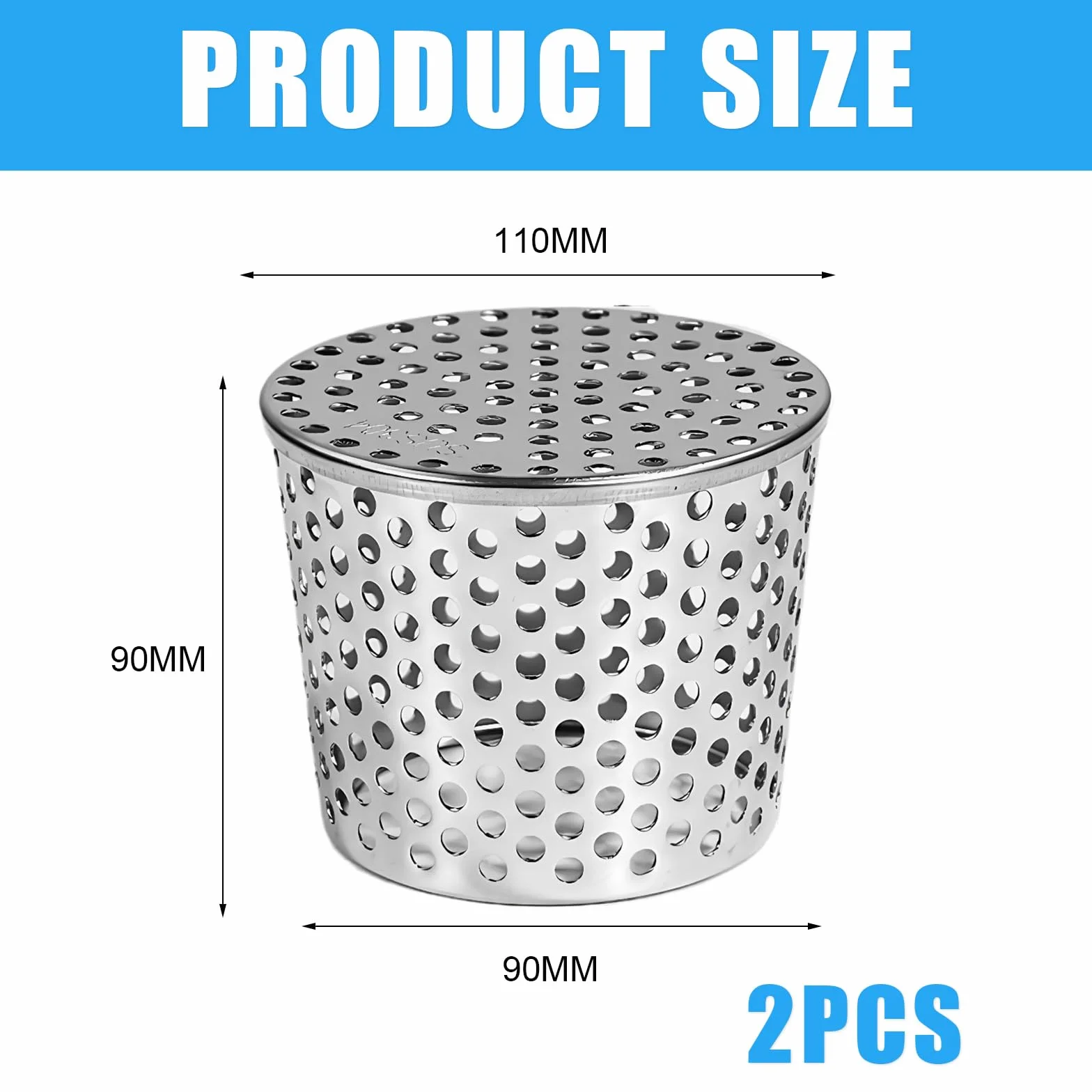 2 Piezas De Rejilla Desague Terraza Acero Inoxidable Plateado Tapa Desague Terraza110-90 mm Adecuado Para Bajantes Y Canaletas Mantenga Su Patio Limpio Y Ordenado