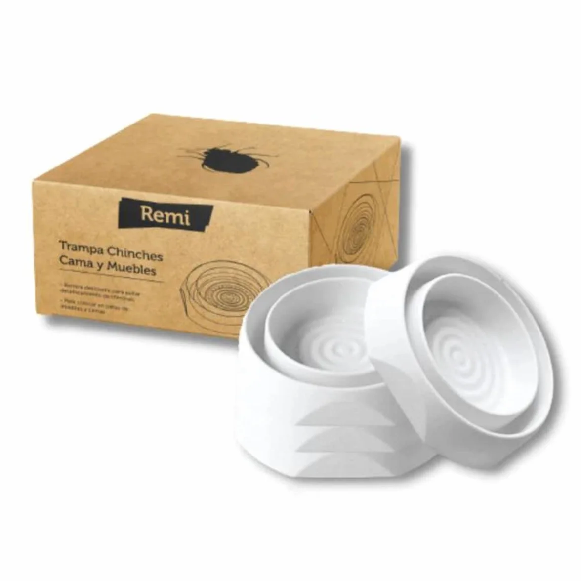 Remi Hogar Trampas para capturar Chinches de la Cama y Muebles | Pack de 4 Trampas | Eficaz para Eliminar y Evitar Las Chinches sin químicos | Detección y protección para Camas y Muebles