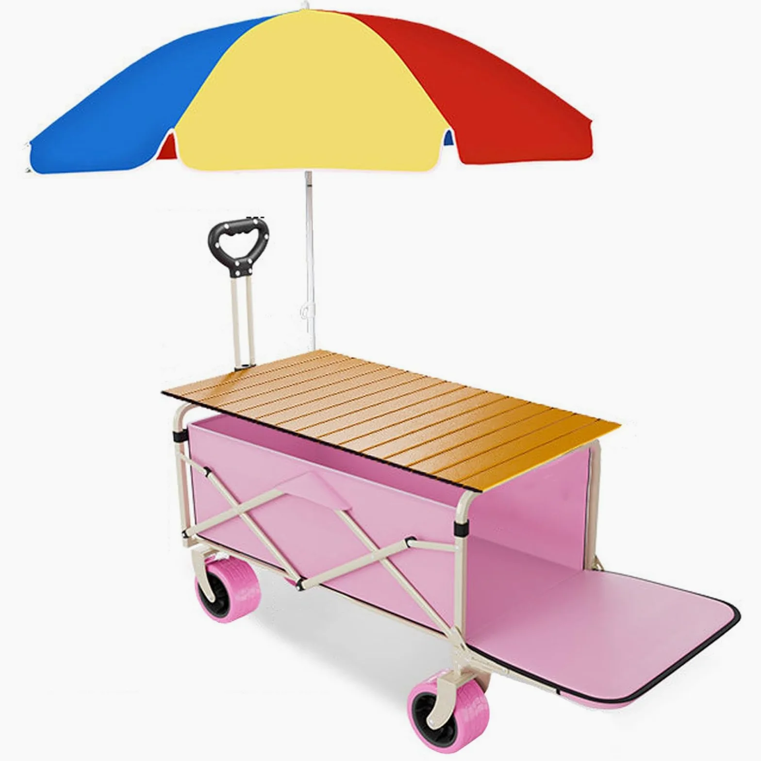 Carrito de Venta Ambulante Plegable para Exteriore Puesto de Mercado(Style B,120cm(47.2in))