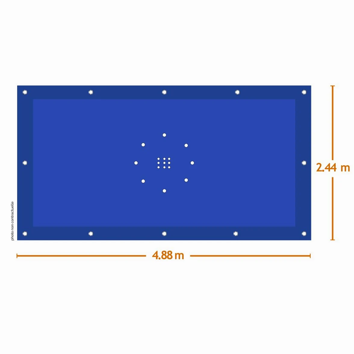 Linxor - Lona Protectora Reversible para Piscina elevada, 4 Estaciones, 150 g/m² - Azul y Gris