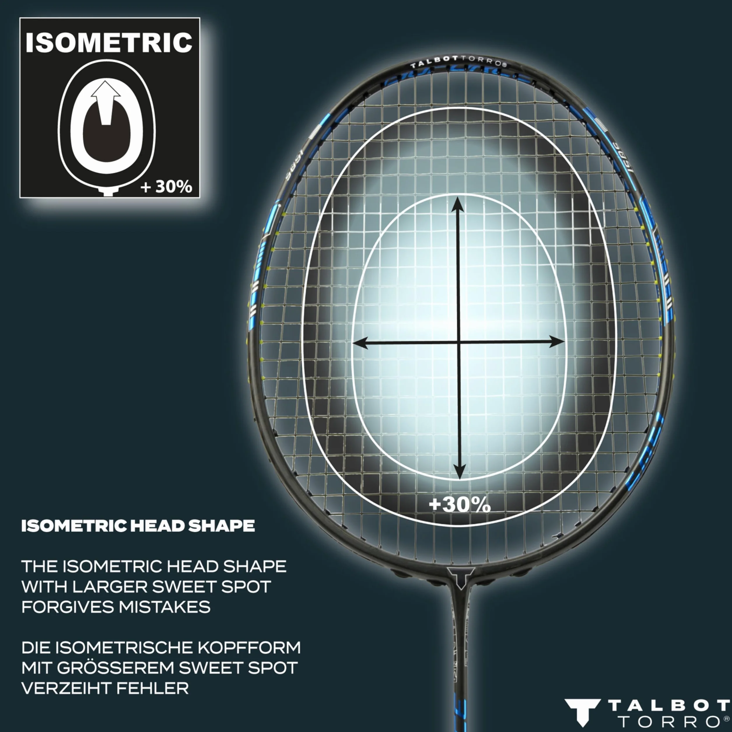 Talbot Torro Badmintonschläger Isoforce 411, 100% Graphit