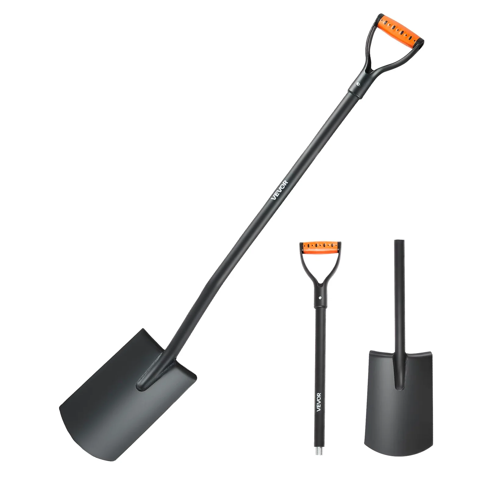 VEVOR Pala, Pala Plana Resistente, Desmontable y de fácil Almacenamiento, para jardinería, construcción, excavación y Pala de Nieve