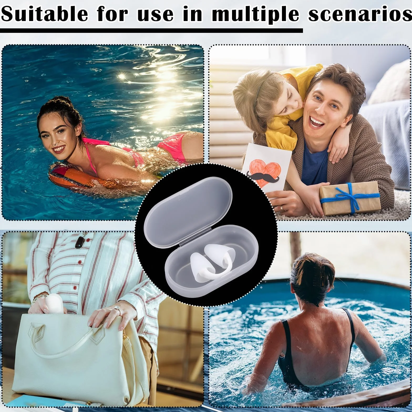 Piscina Tapón Nariz 2 PCS Protector Nasal Nadar Silicona Reutilizable para Principiantes Natación Surf