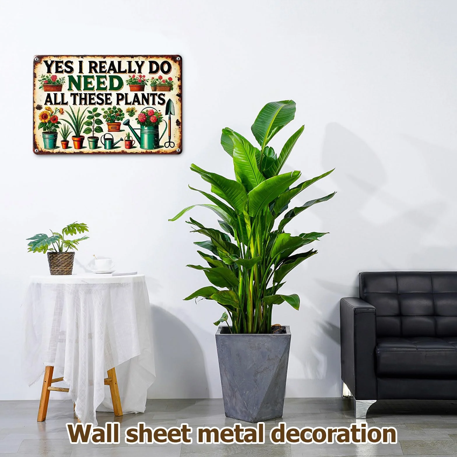 Letrero Metálico para Jardín, Letrero Vintage de Hojalata, Creativo y único, Decoración Artística para Pared, Adecuado para Restaurantes, Cafeterías y Bares (30 × 20 cm)